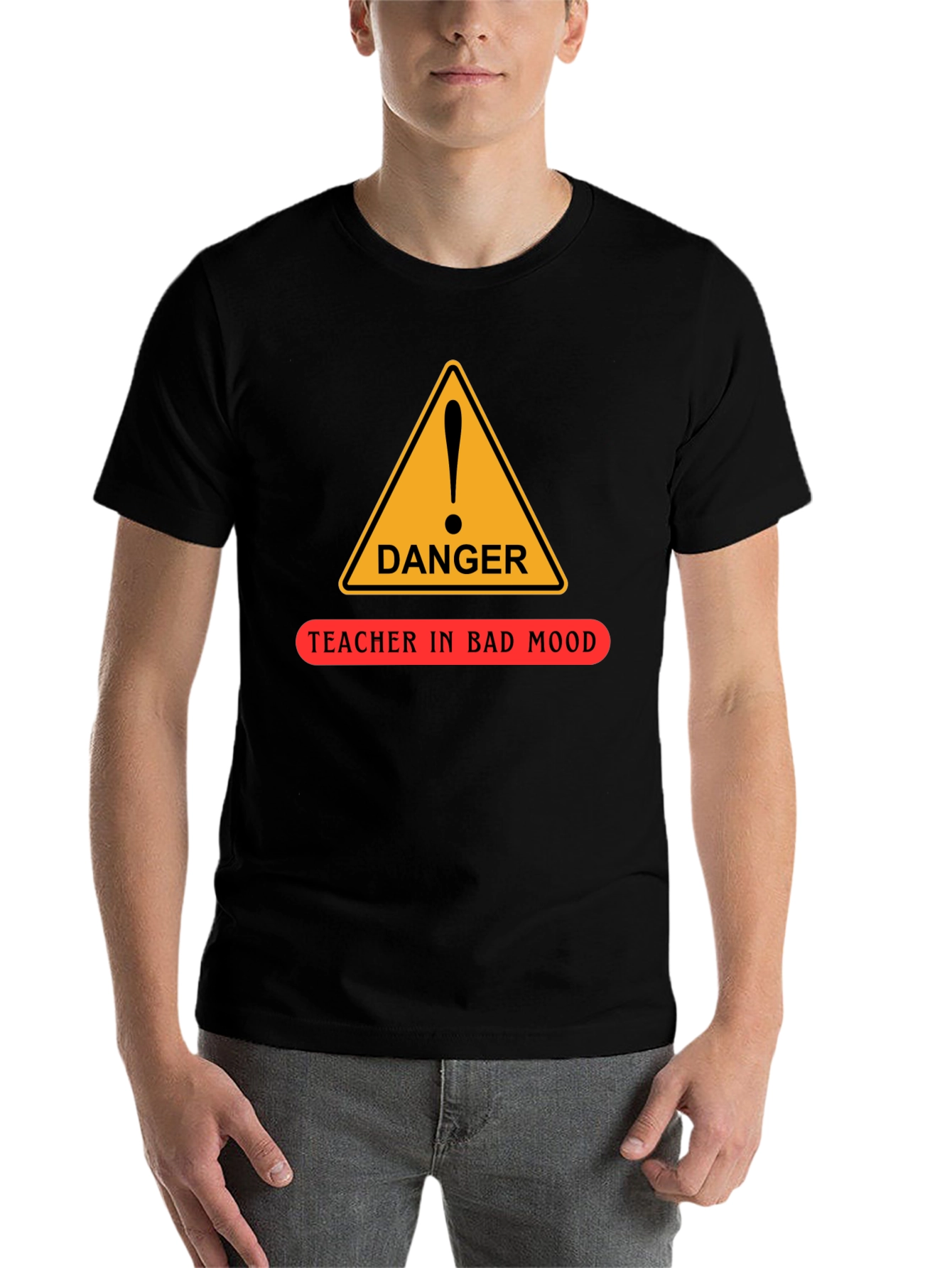 Black Danger Teacher in Bad Mood Funny T-Shirt view 7