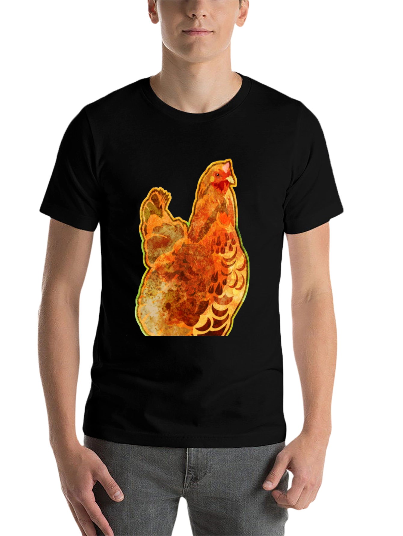 Black Chicken Graphic Tee - Quirky Animal Shirt view 7