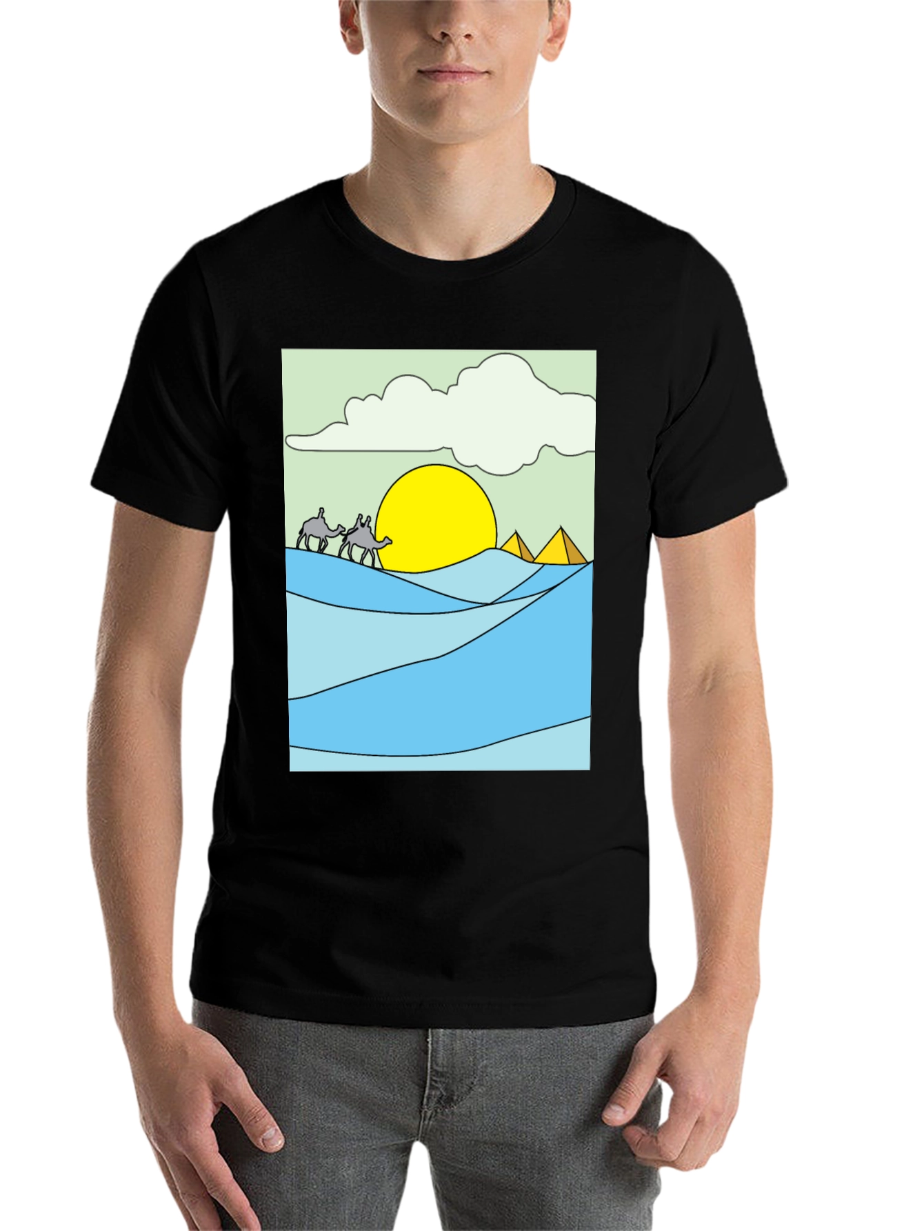 Black Egyptian Desert Graphic Tee view 7