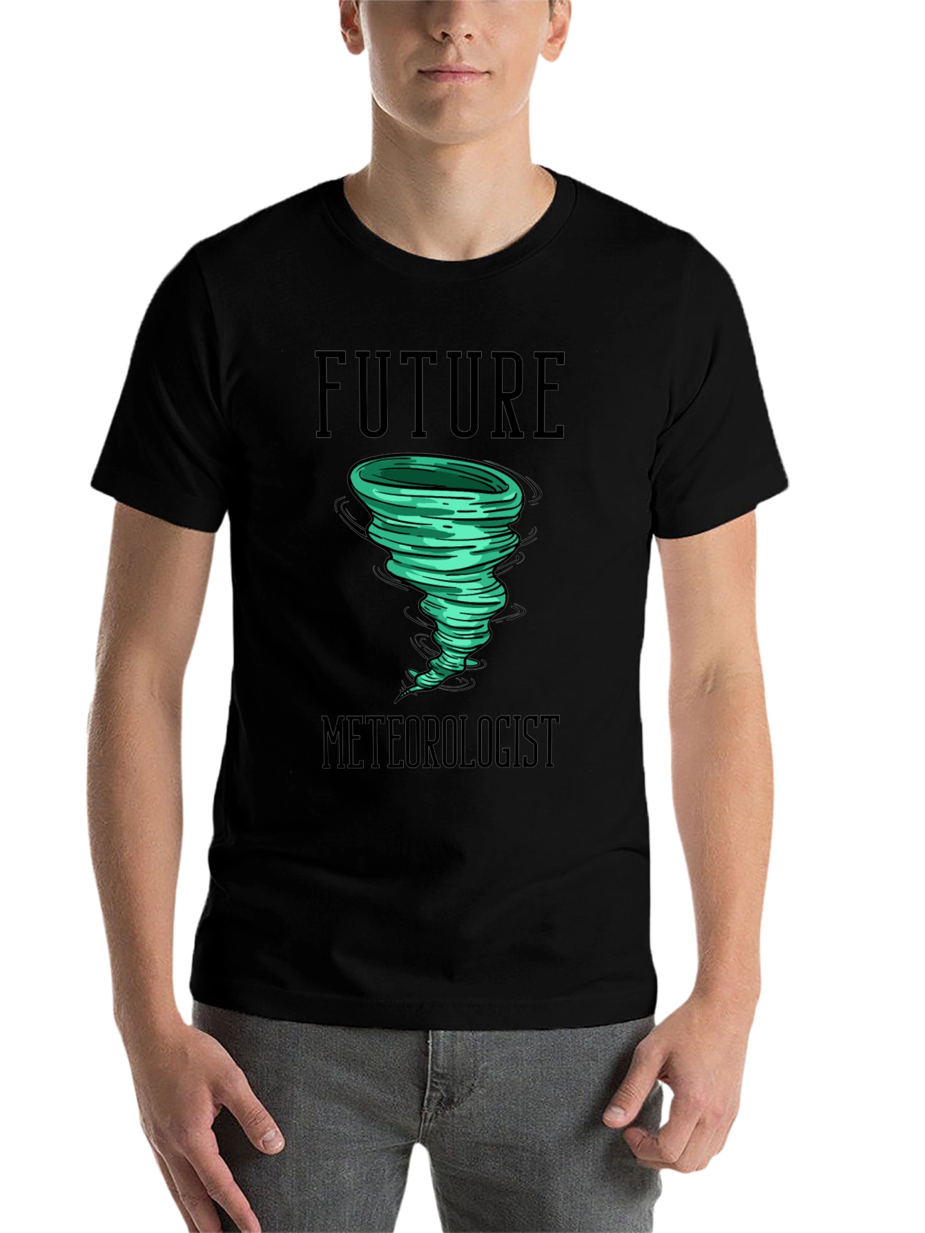 Black Future Meteorologist Tornado Graphic T-Shirt view 7