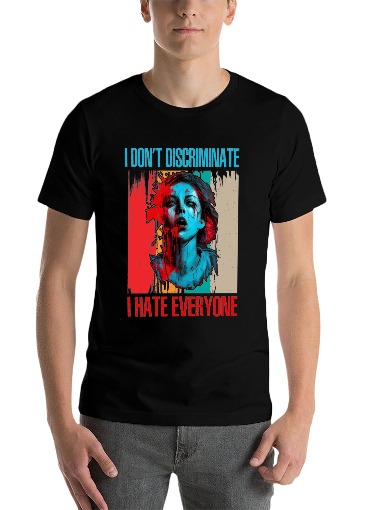 Black I Hate Everyone Graphic Tee view 7