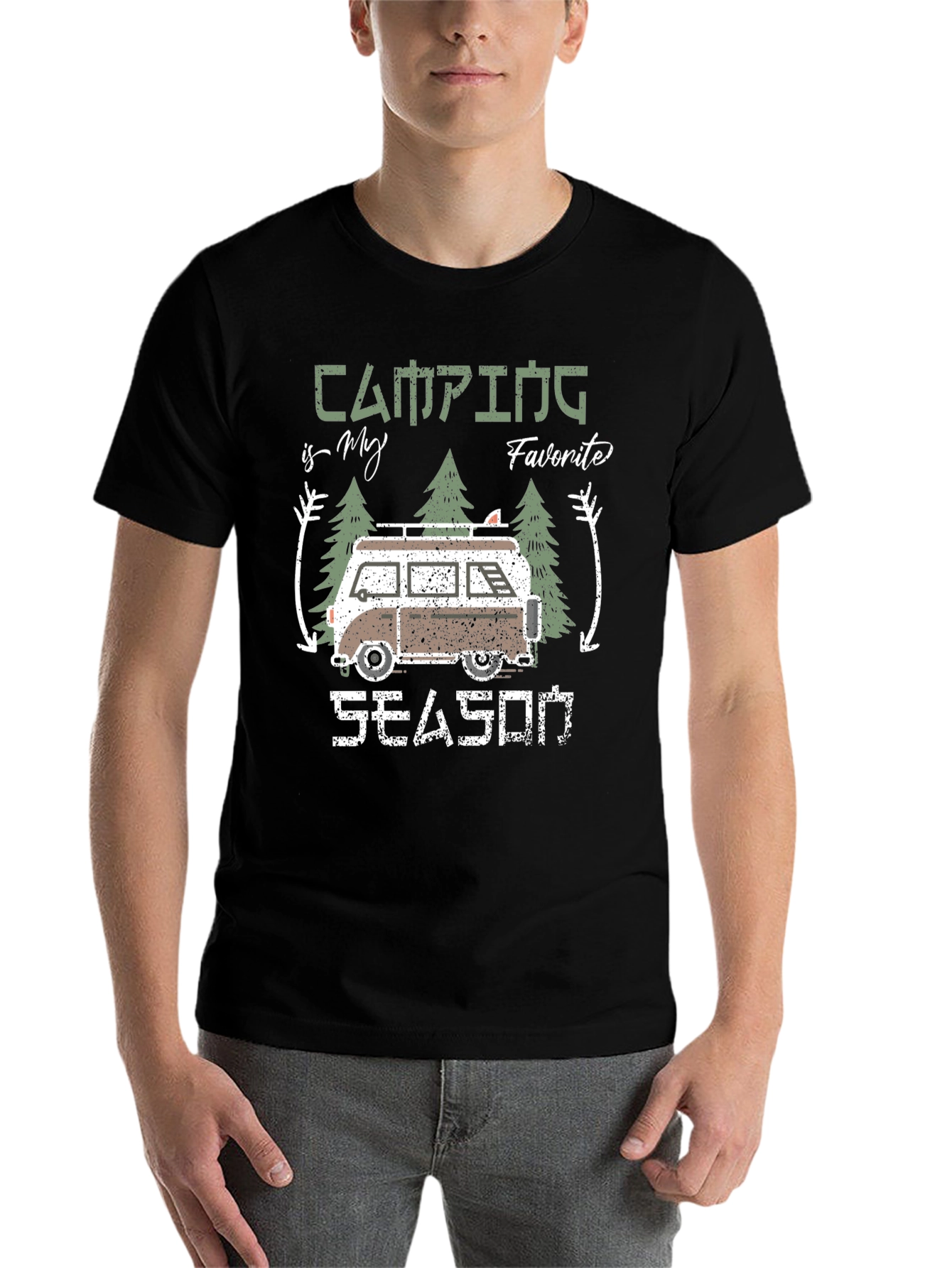 Black Camping is My Favorite Season Graphic T-Shirt view 7