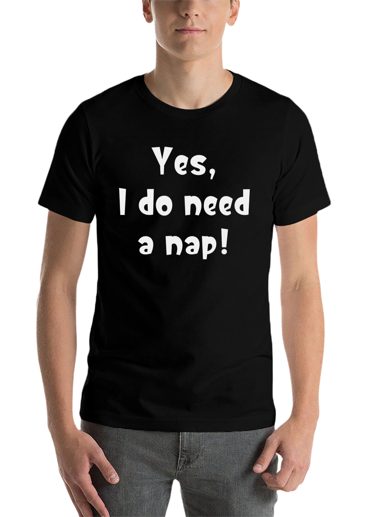 Black Yes I Need a Nap Funny T-Shirt view 7