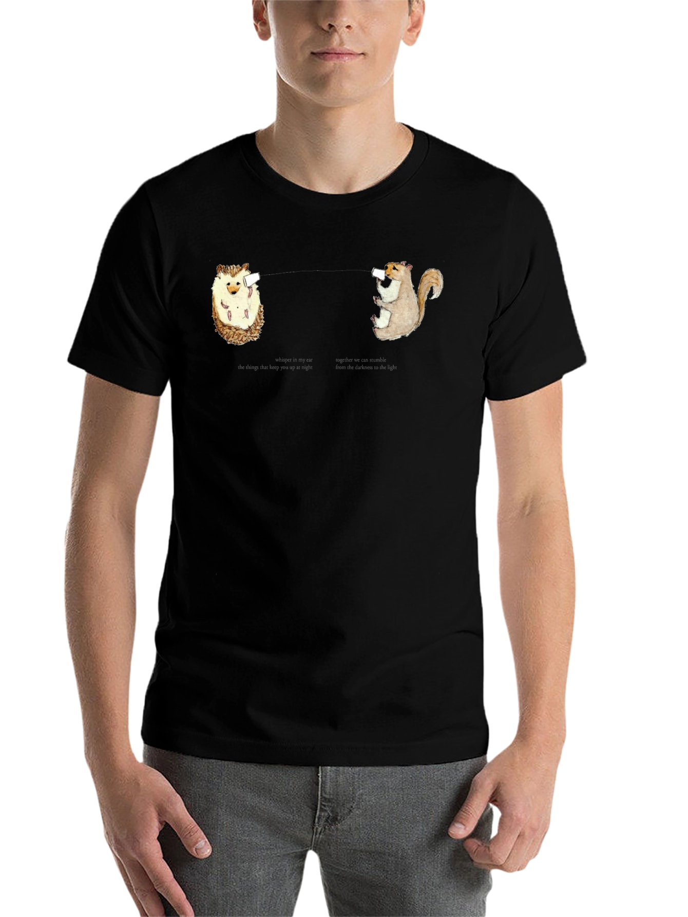 Black Drinking Animals Graphic T-Shirt view 7