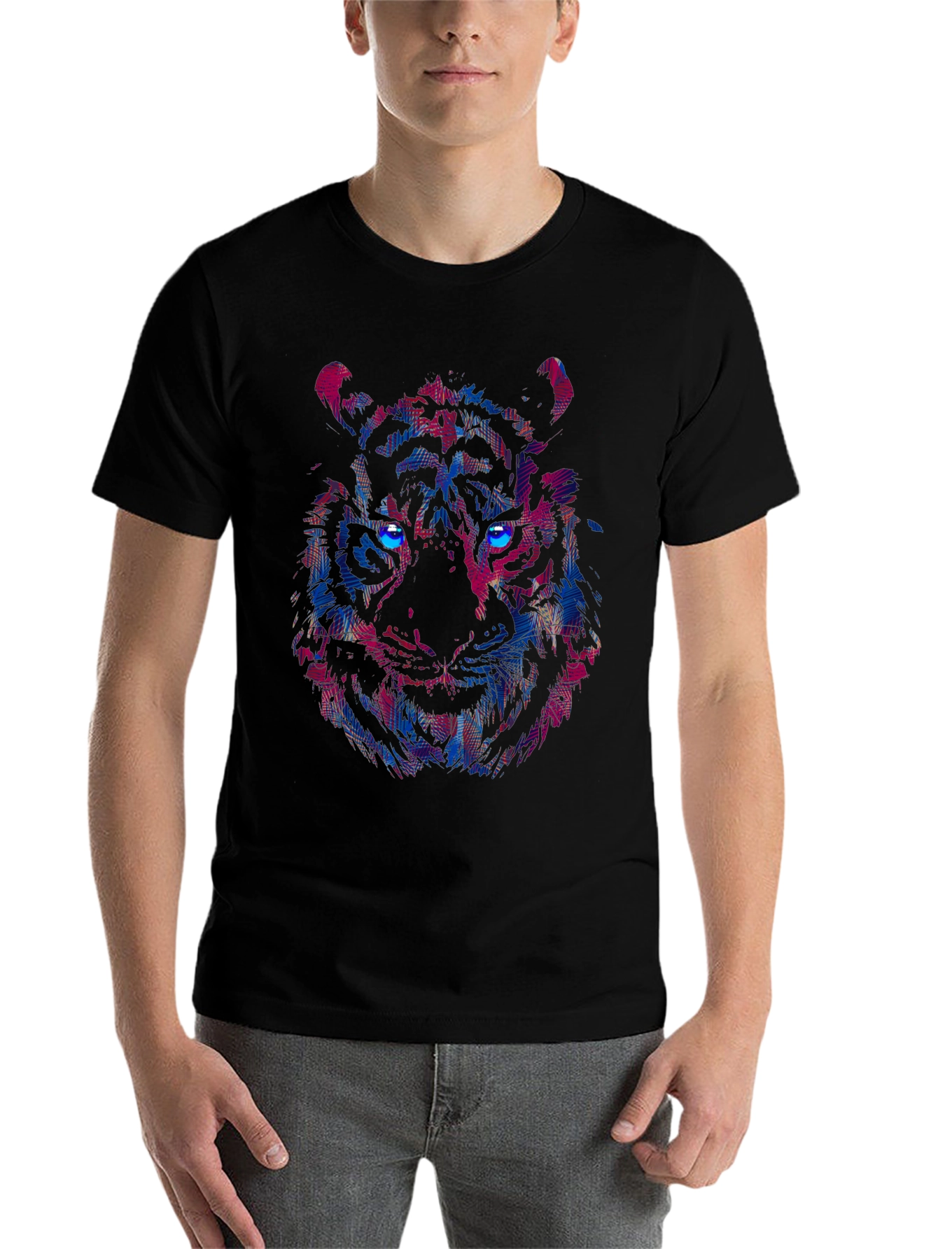 Black Vibrant Tiger Graphic Tee - Bold Style view 7