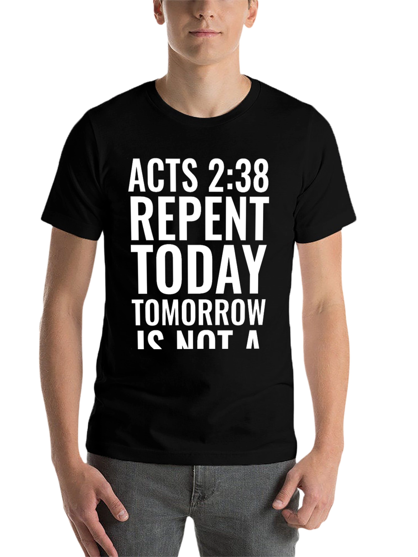 Black Repent Today T-Shirt - Christian Graphic Tee view 7