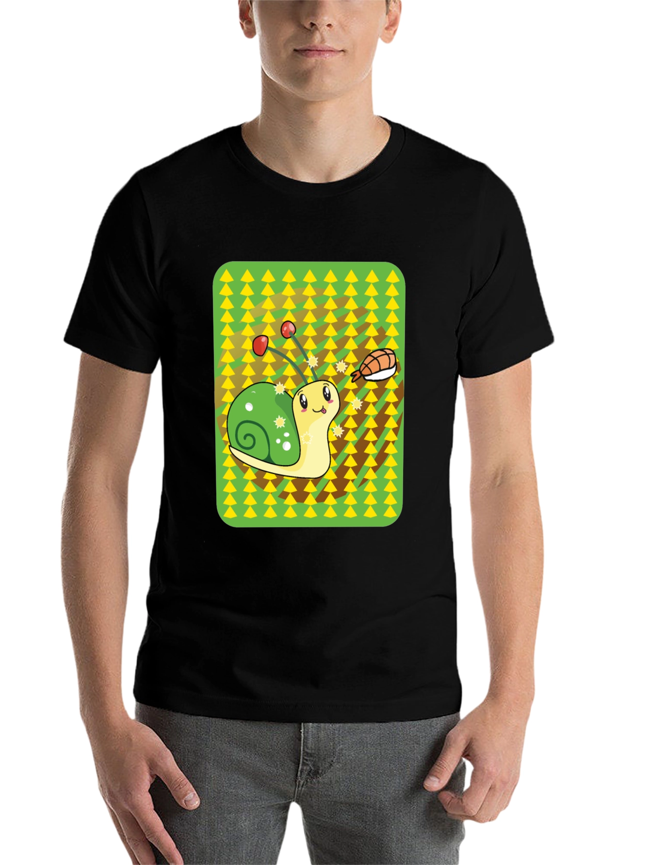 Black Snail Sushi Graphic Tee - Novelty T-Shirt view 7