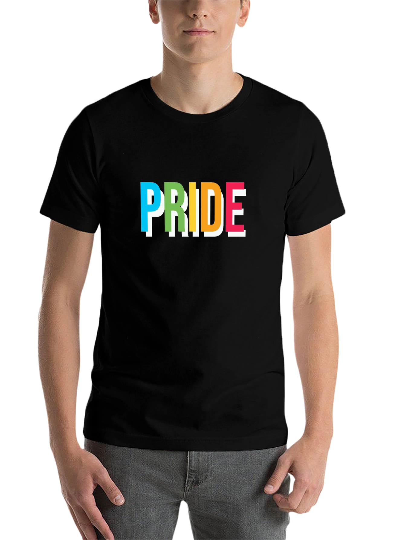 Black Pride Graphic Tee - Rainbow Lettering view 7