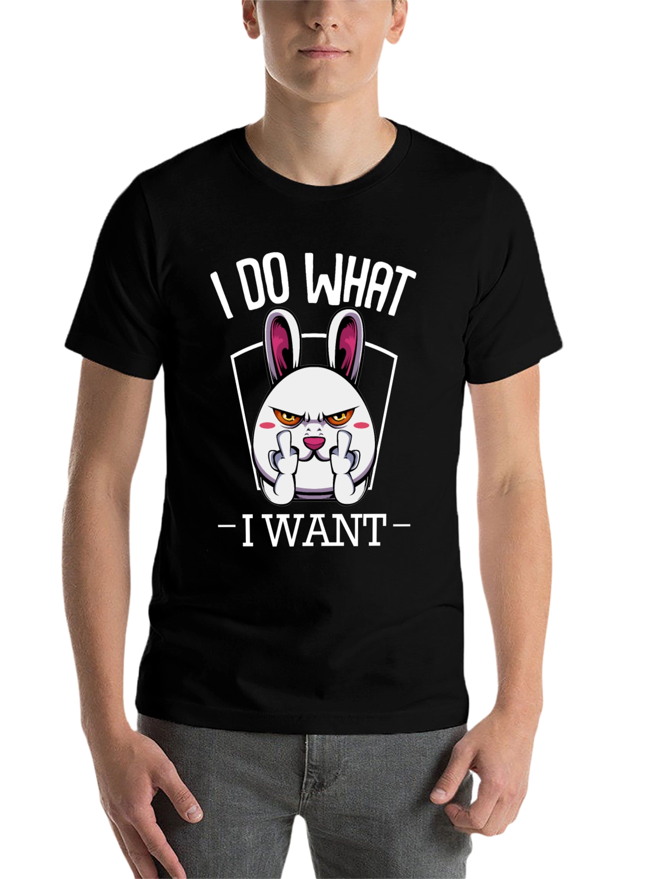 Black I DO WHAT I WANT T-Shirt view 7