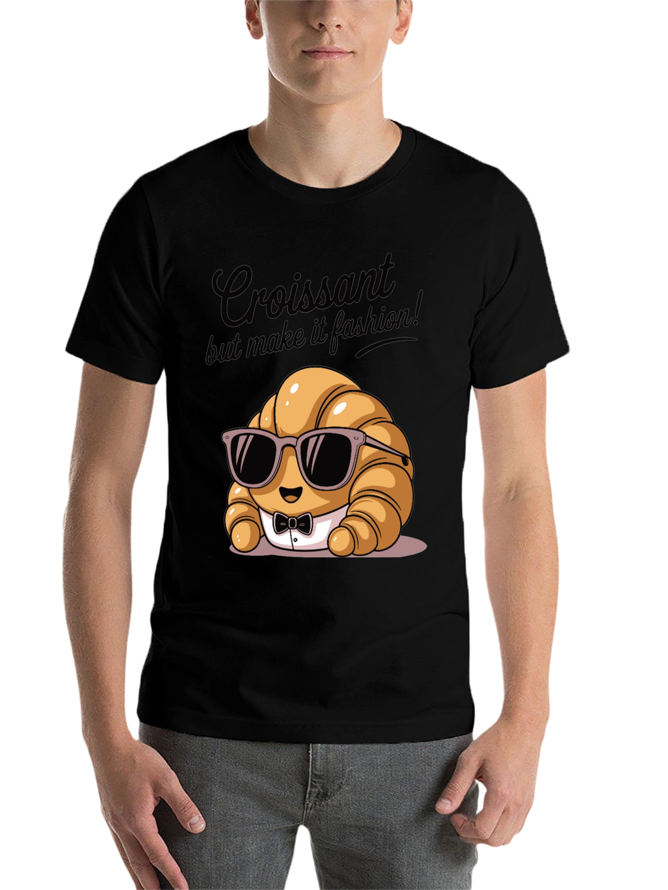 Black Croissant Fashion T-Shirt view 7