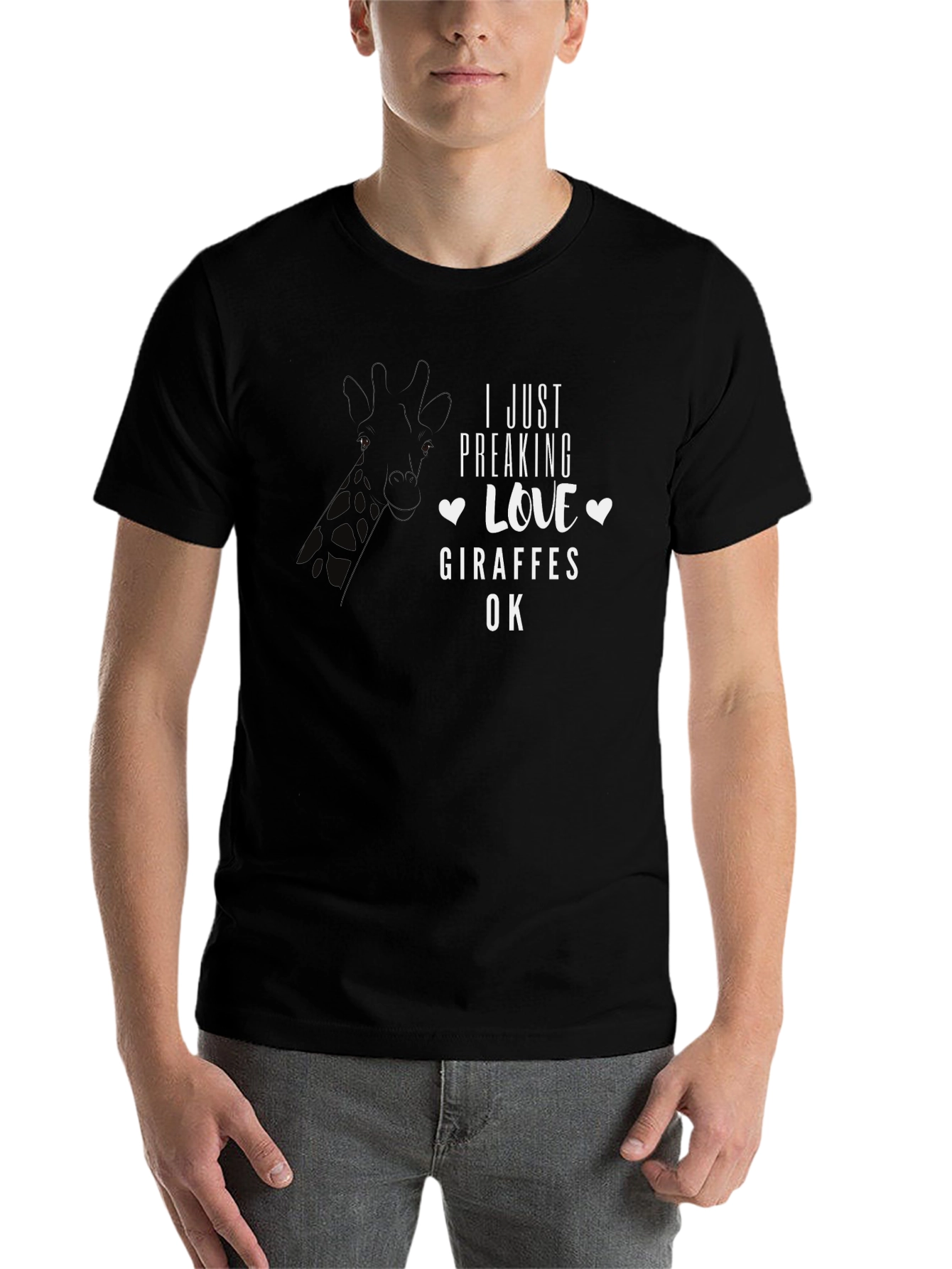 Black I Just Freaking Love Giraffes Graphic Tee view 7