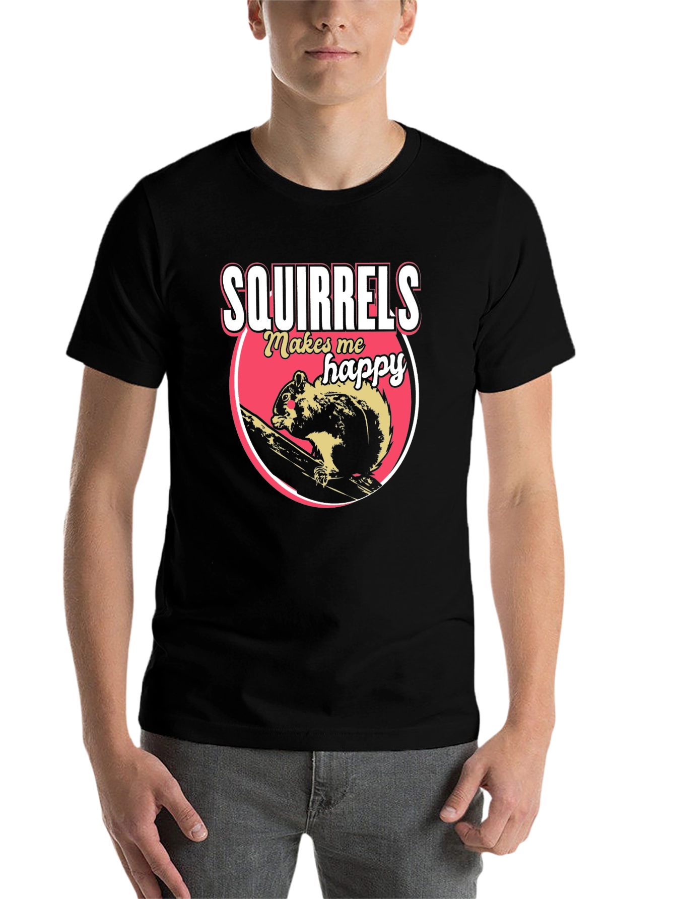 Black Squirrels Make Me Happy Graphic Tee view 7