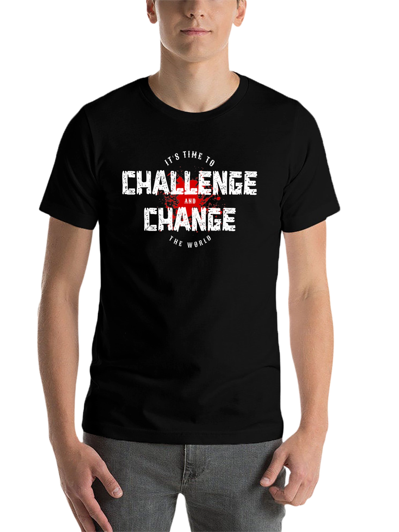Black Challenge and Change Graphic Tee - Black view 7