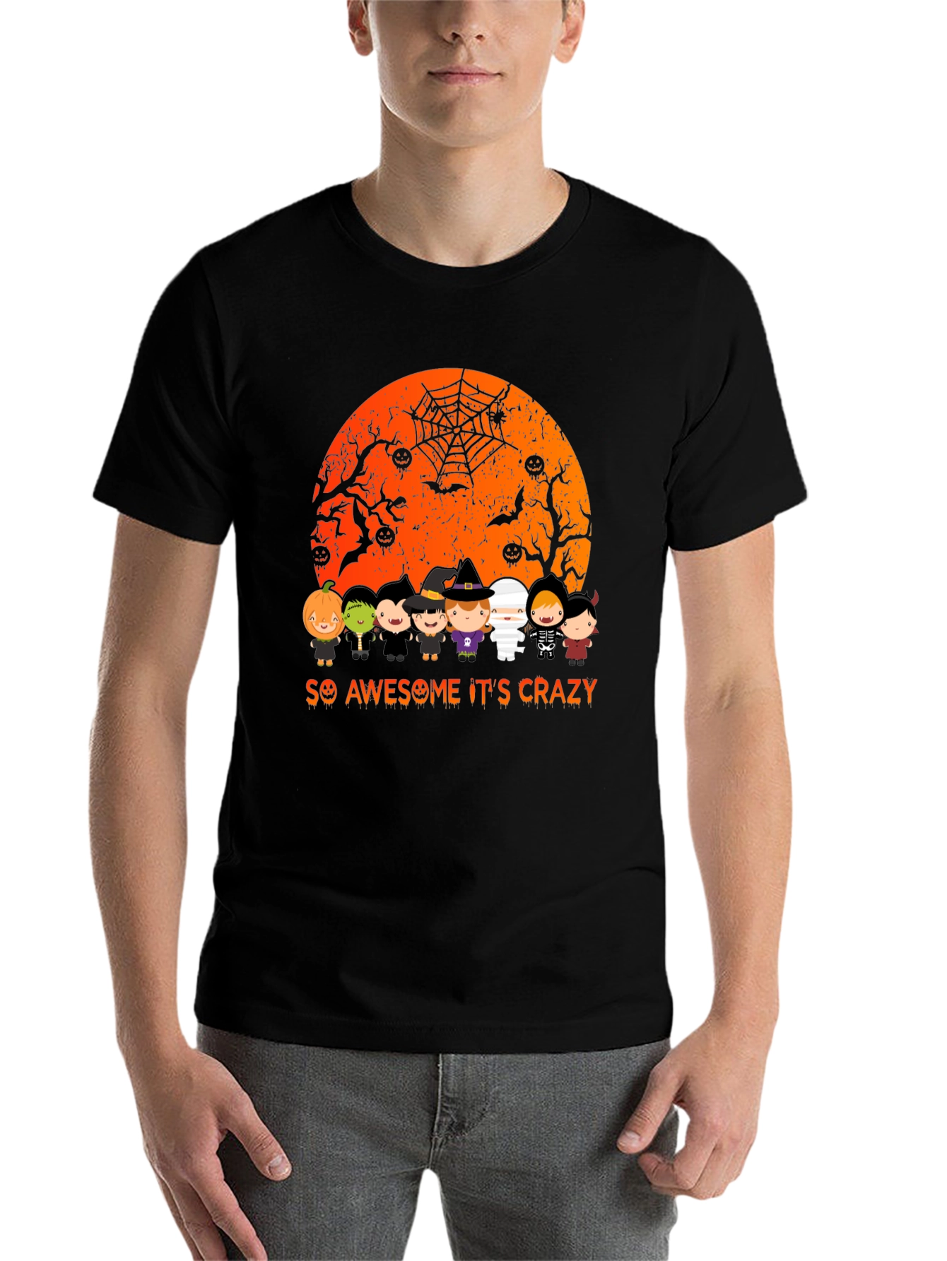 Black Halloween Kids T-Shirt - So Awesome It's Crazy view 7