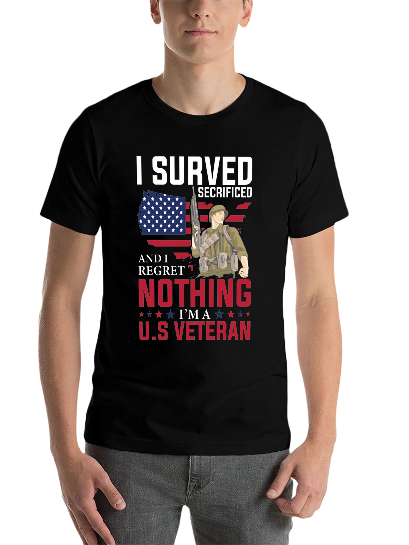 I Served Veteran Graphic T-Shirt - Patriotic Pride - 7