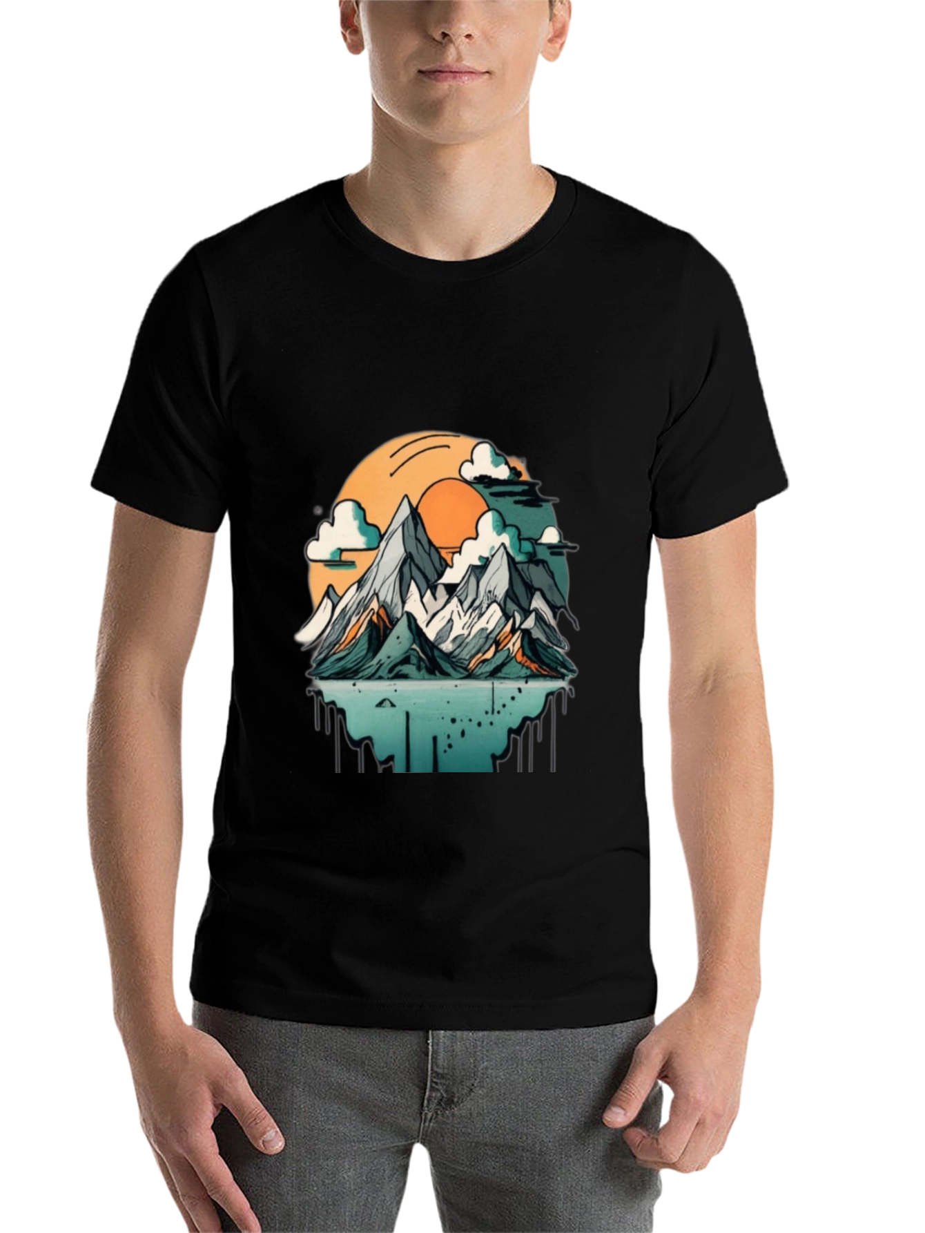 Black Mountain Sunset Graphic T-Shirt view 7