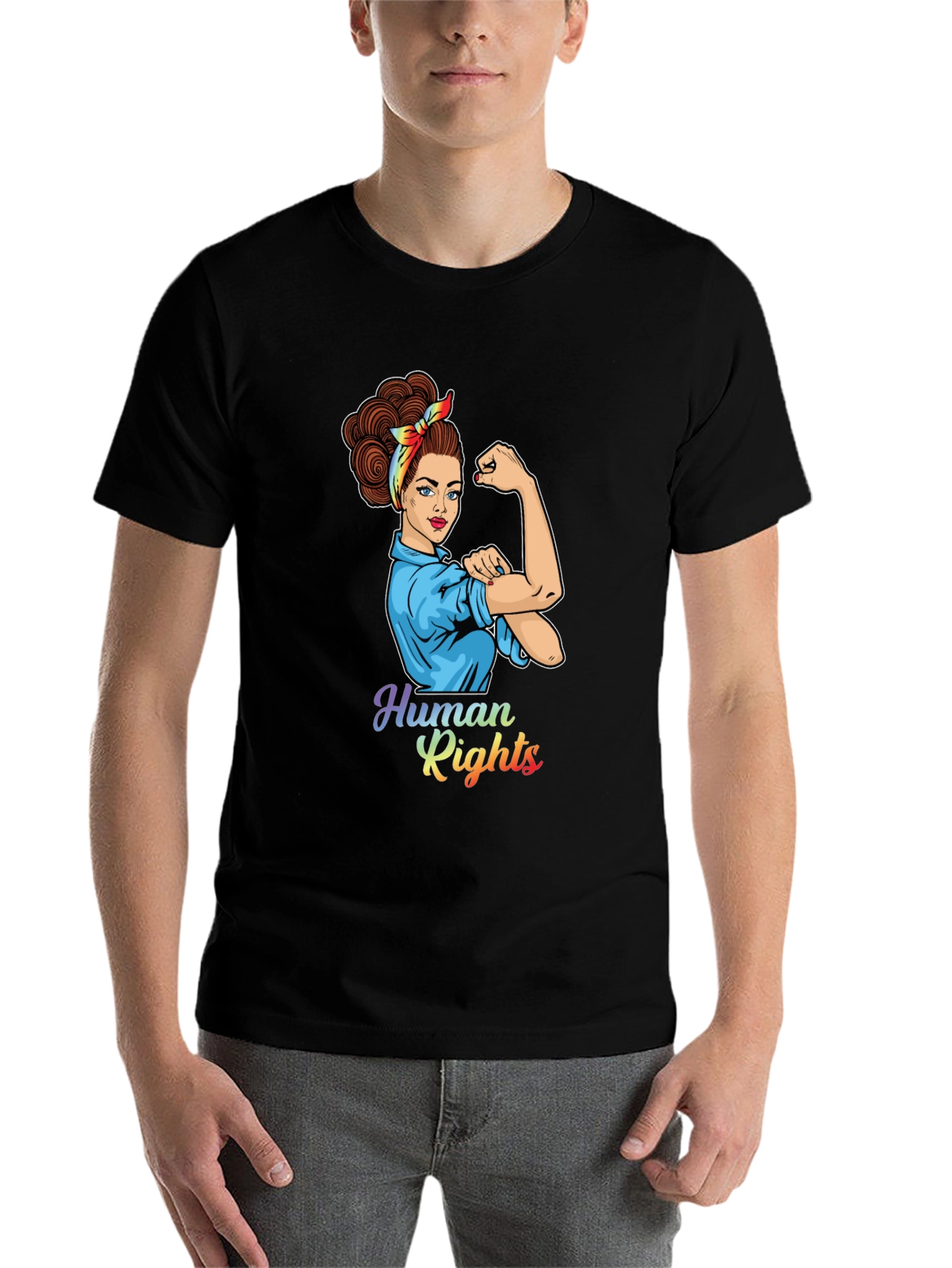 Black Empowered Human Rights Graphic Tee view 7