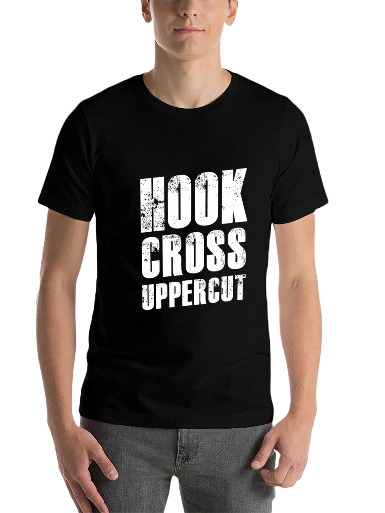 Black Hook Cross Uppercut Graphic Tee - Boxing T-Shirt view 7