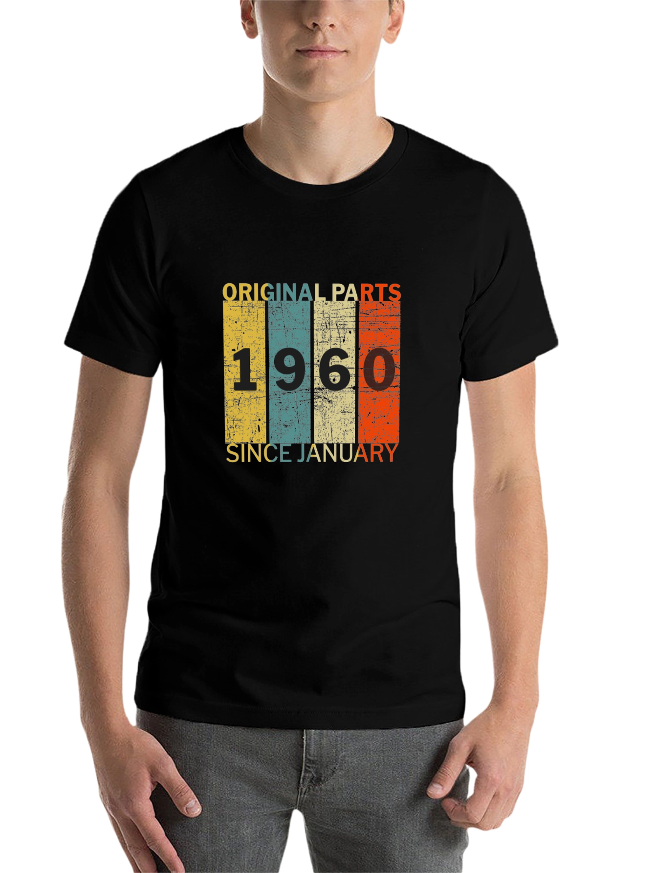 Black Original Parts 1960 T-Shirt - Vintage Birthday Gift Idea view 7