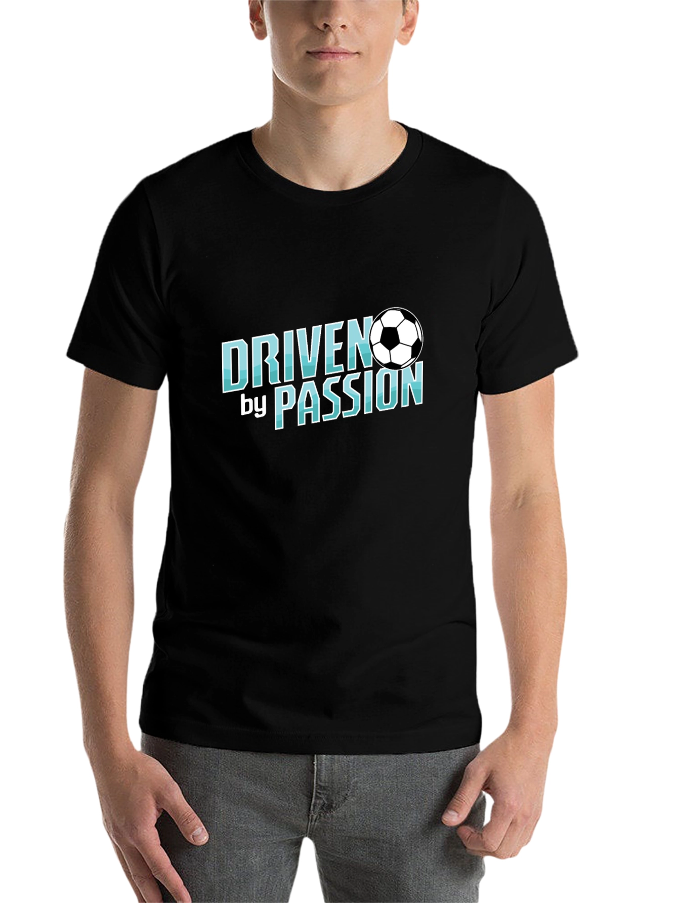 Black Driven by Passion Soccer T-Shirt view 7