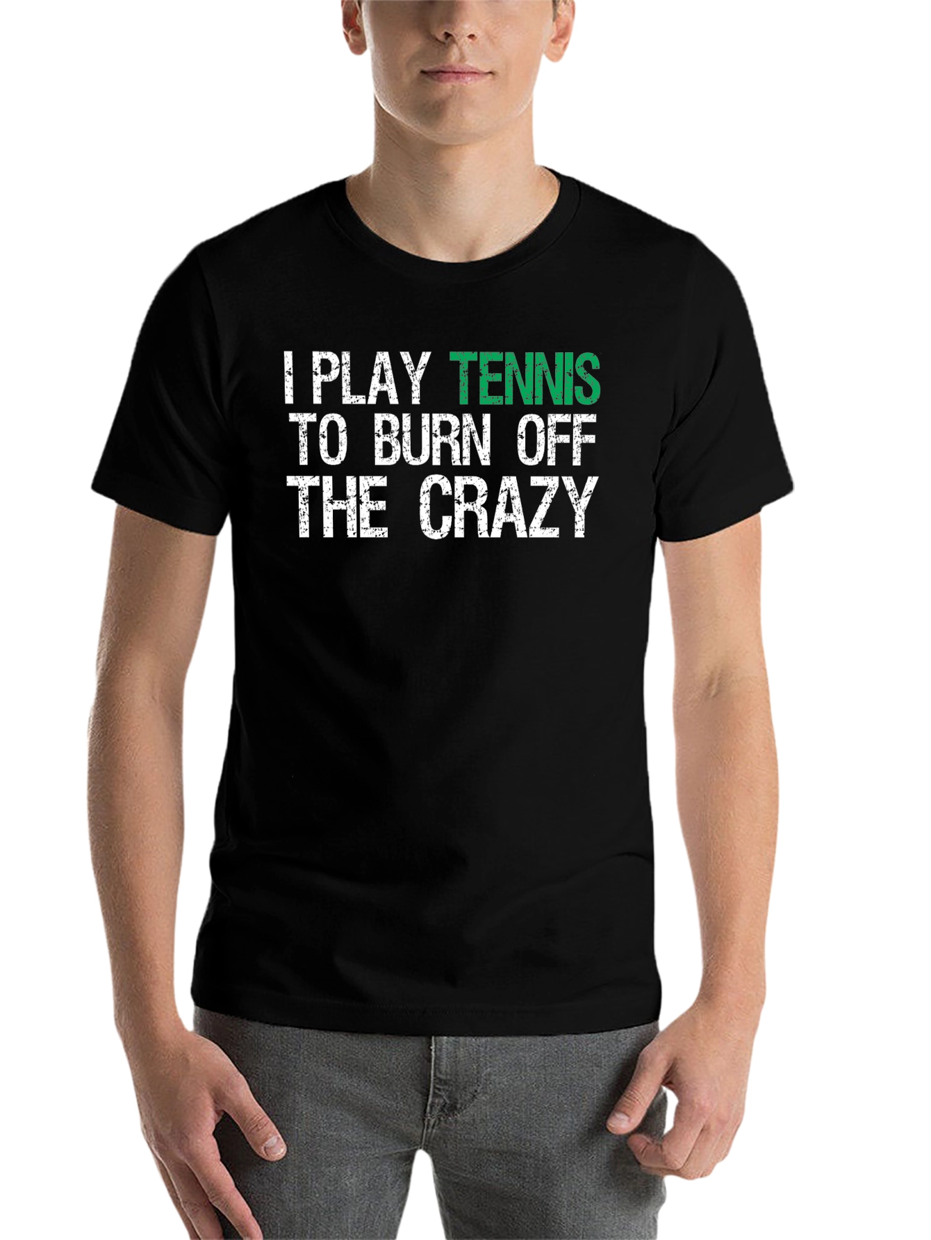 Black Tennis Crazy Graphic Tee - Burn Off Energy in Style! view 7