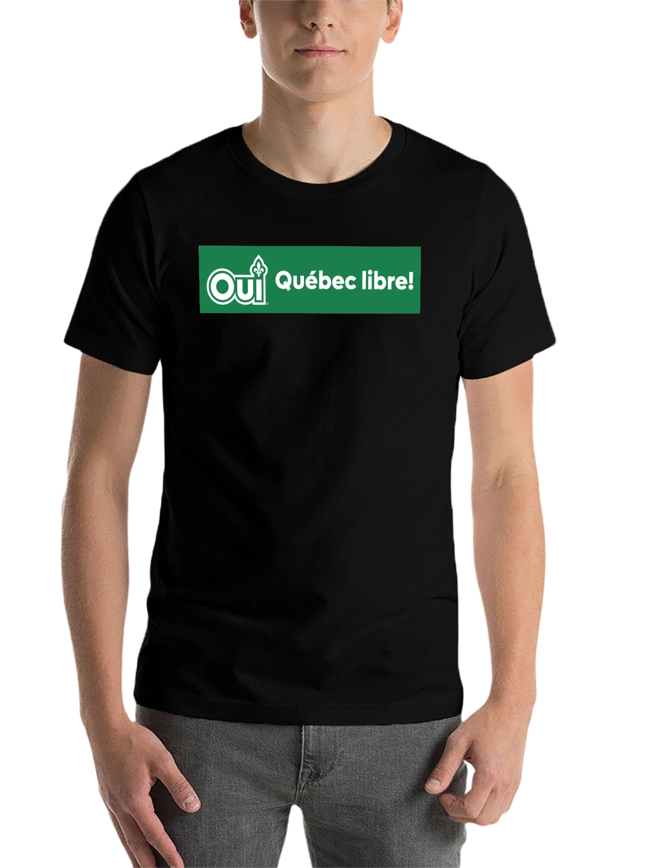 Black Oui Quebec Libre T-Shirt view 7