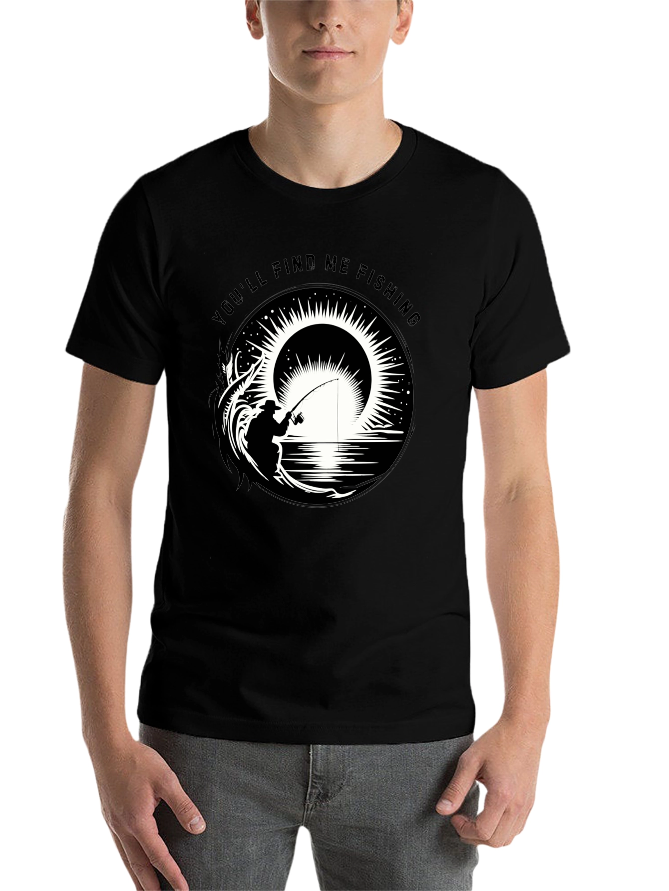 Black Fishing Graphic Tee - You'll Find Me Fishing view 7
