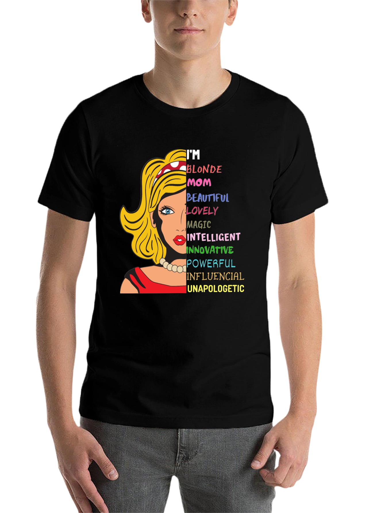 Black Blonde Mom Graphic Tee - Empowering Women's T-Shirt view 7