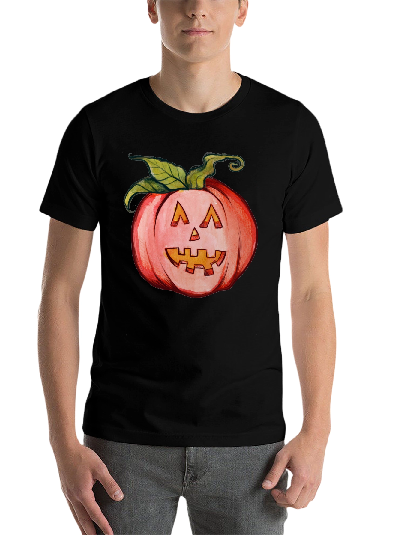 Black Halloween Pumpkin Graphic T-Shirt view 7