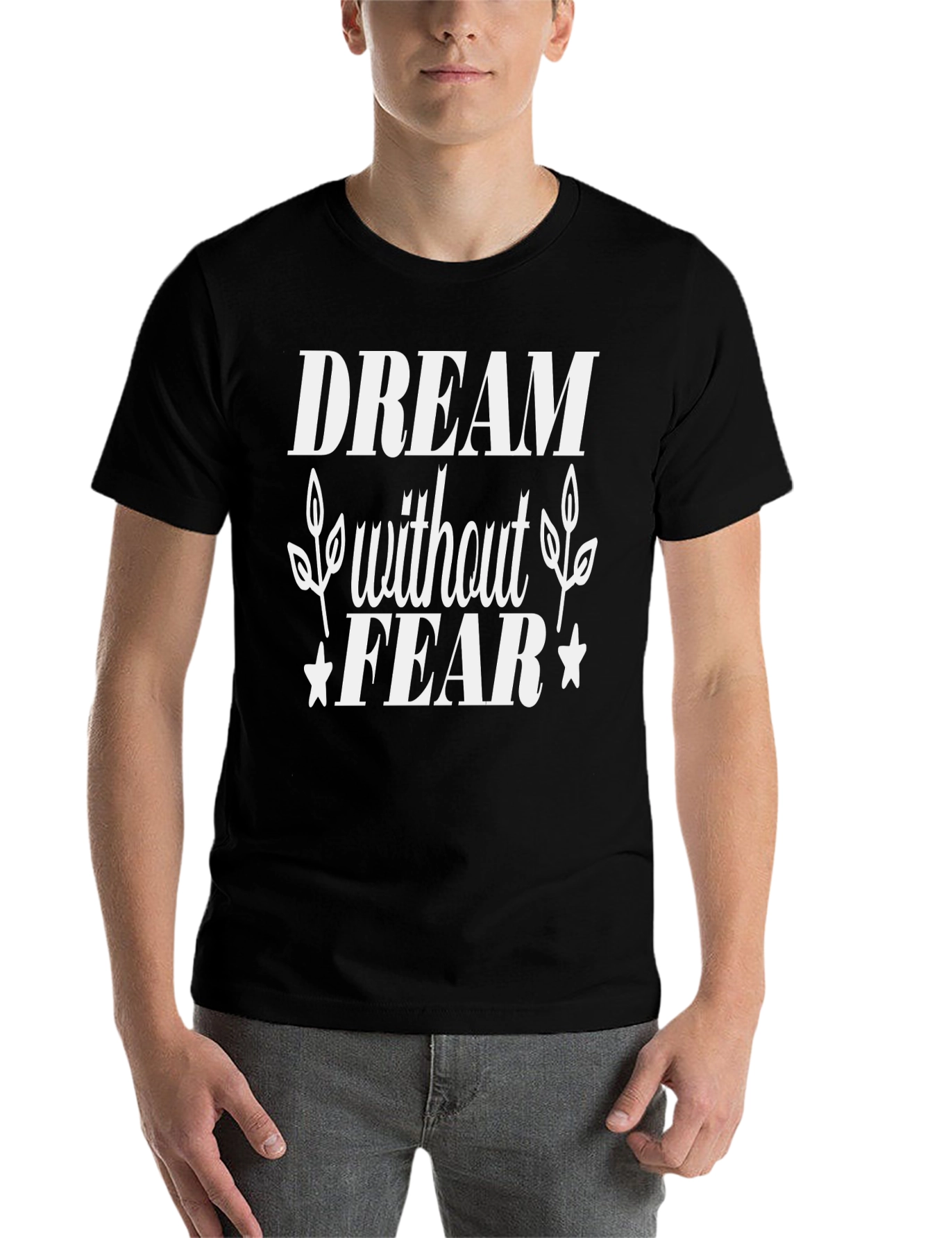 Black Dream Without Fear Black Graphic Tee view 7
