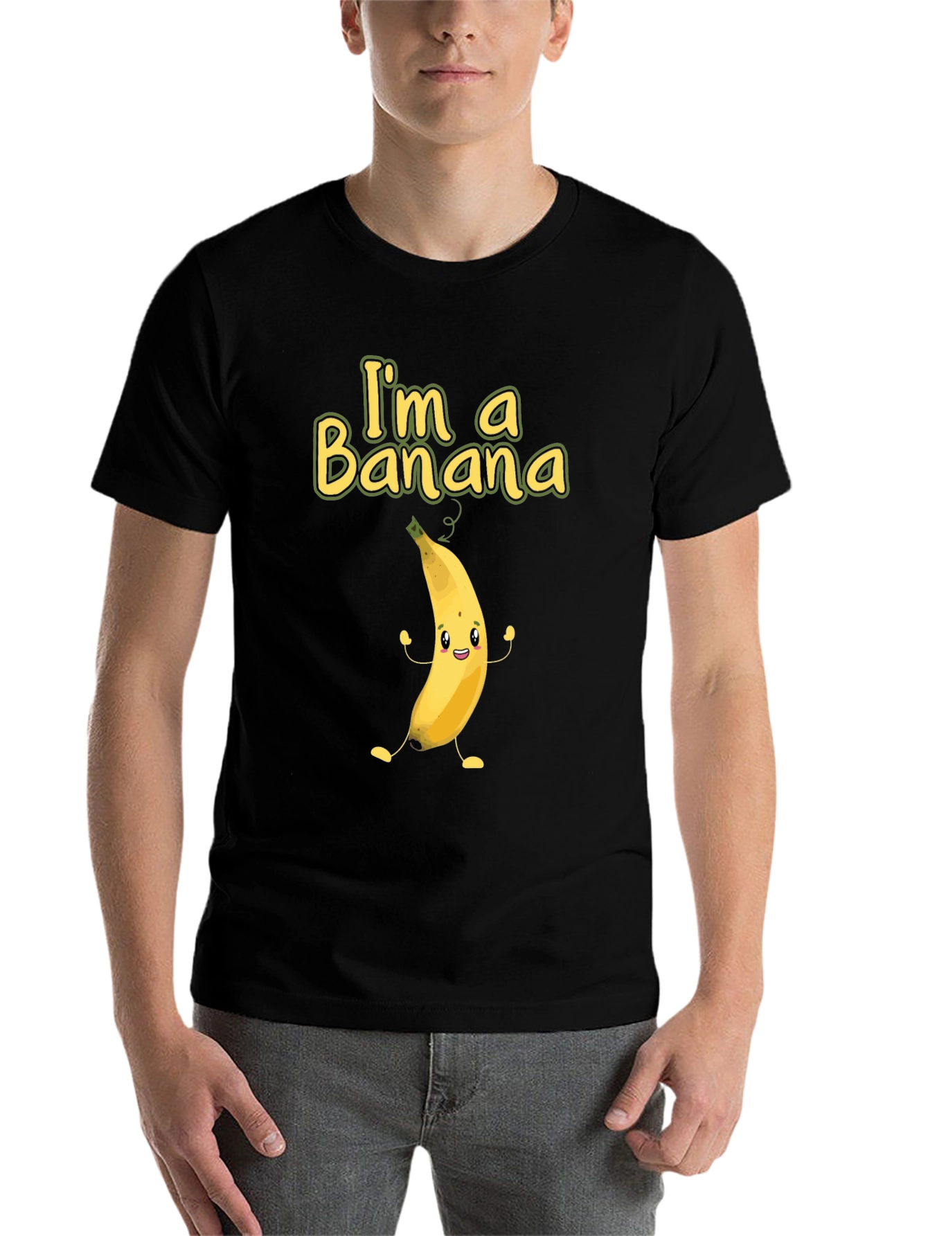 Black I'm a Banana Funny Graphic Tee view 7