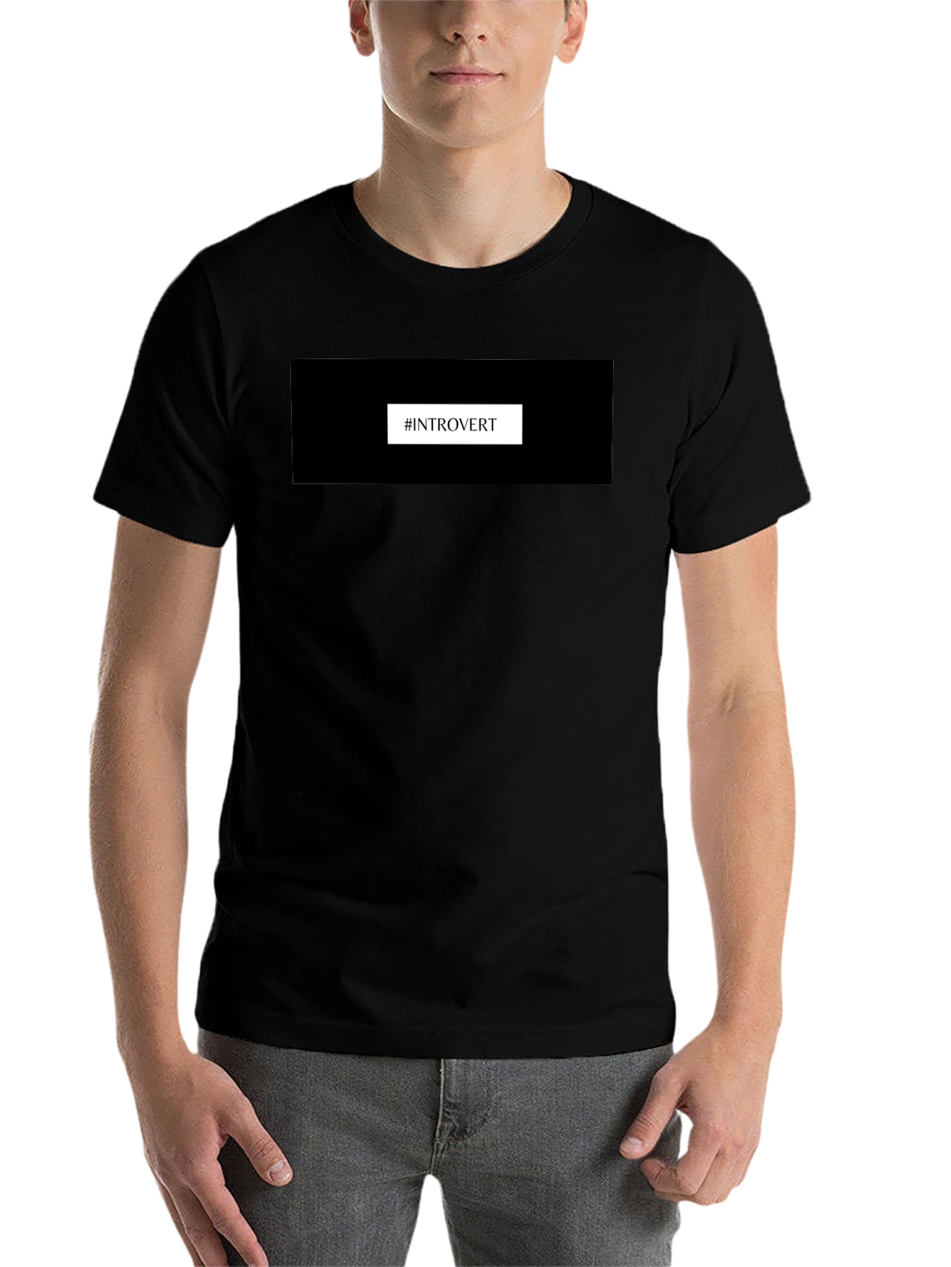 Black Introvert T-Shirt - Black, Comfortable Fit view 7