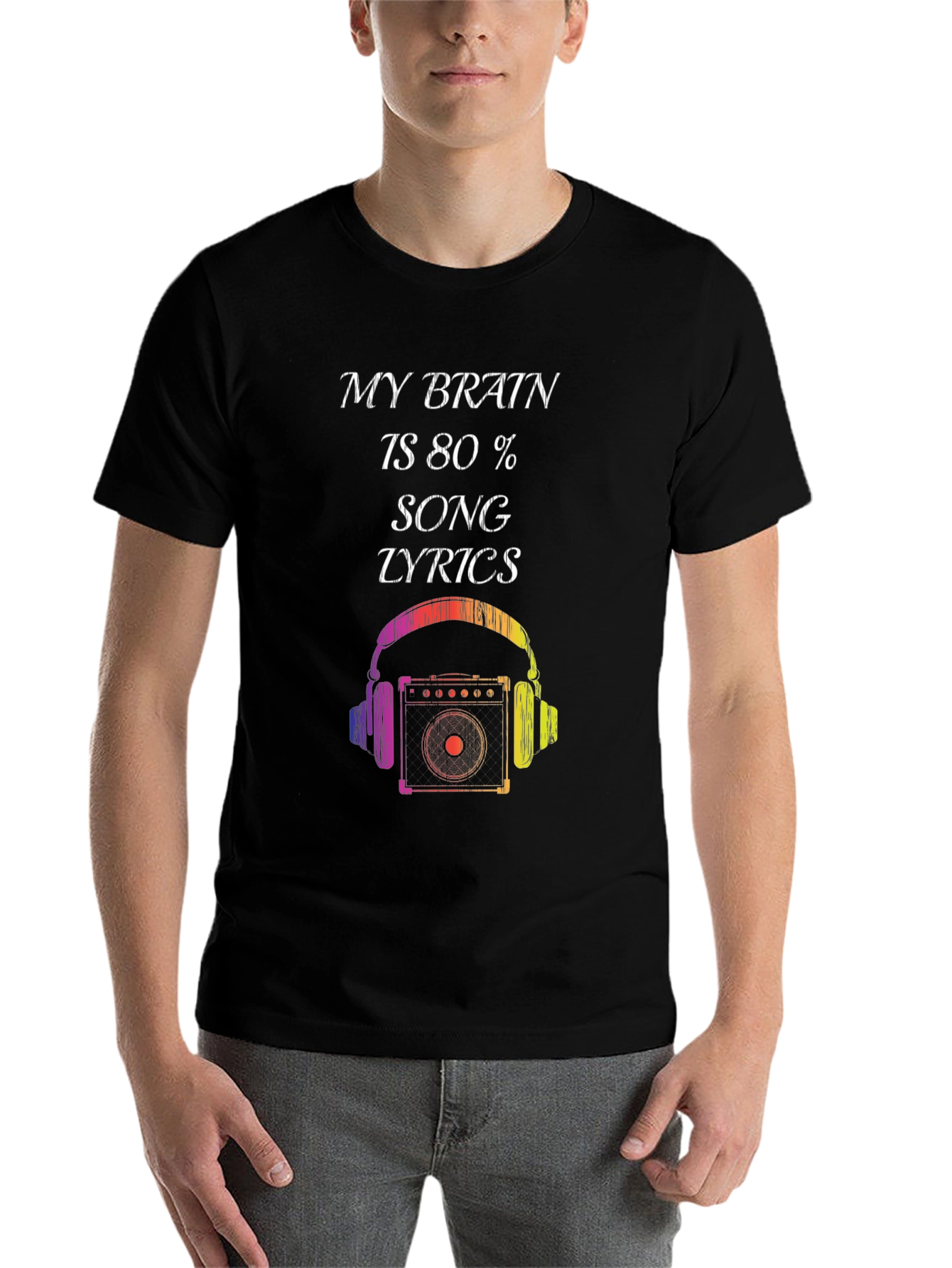 Black My Brain is 80% Song Lyrics T-Shirt view 7