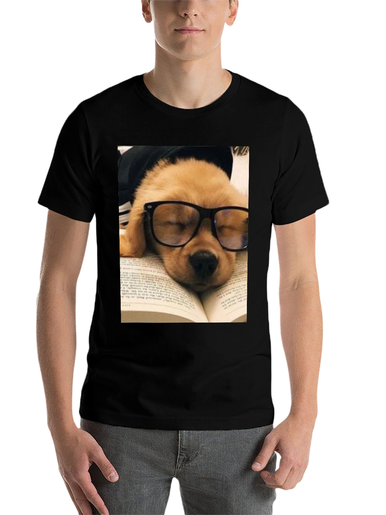 Black Bookworm Pup T-Shirt view 7