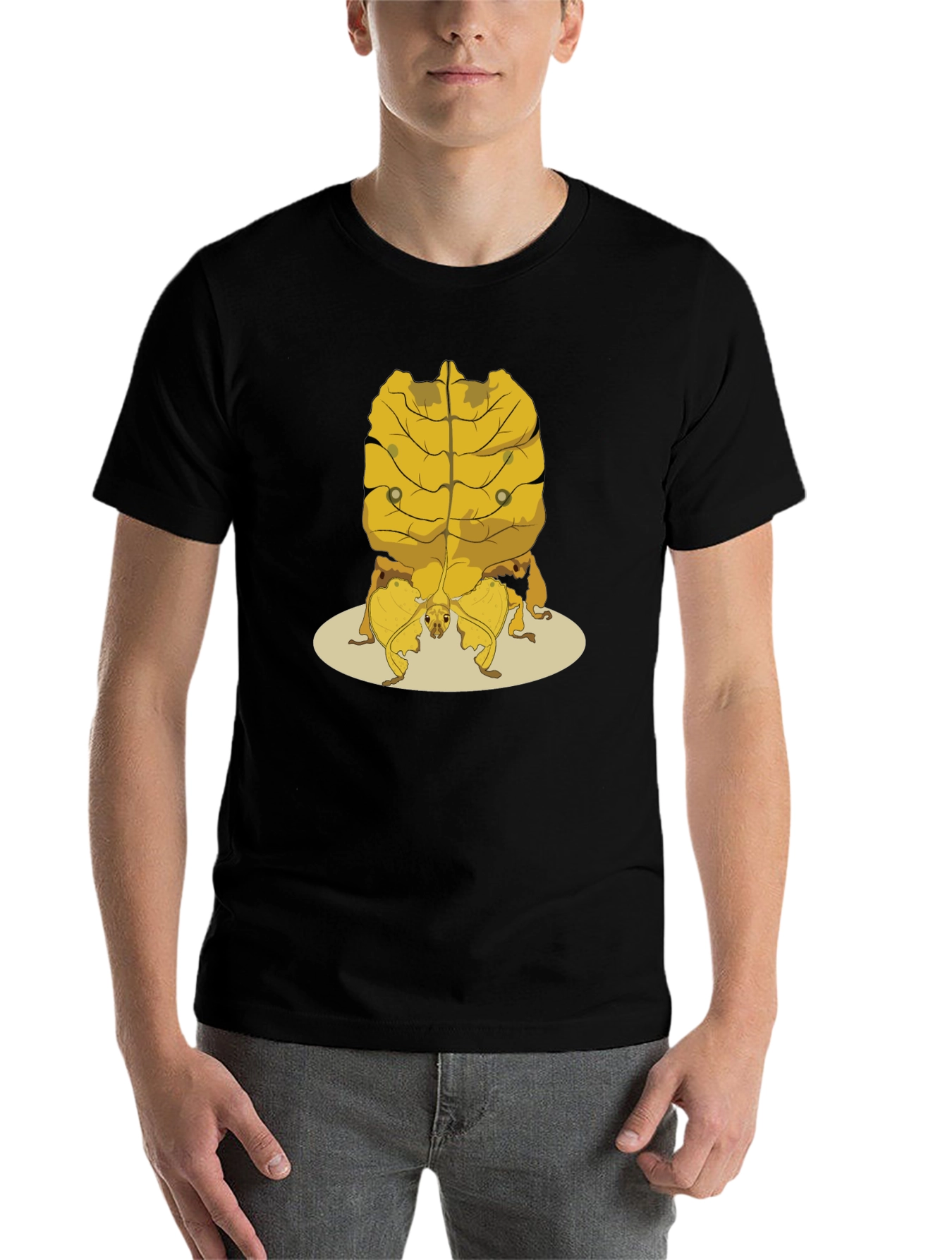Black Leaf Insect Graphic Tee - Novelty Nature Shirt view 7