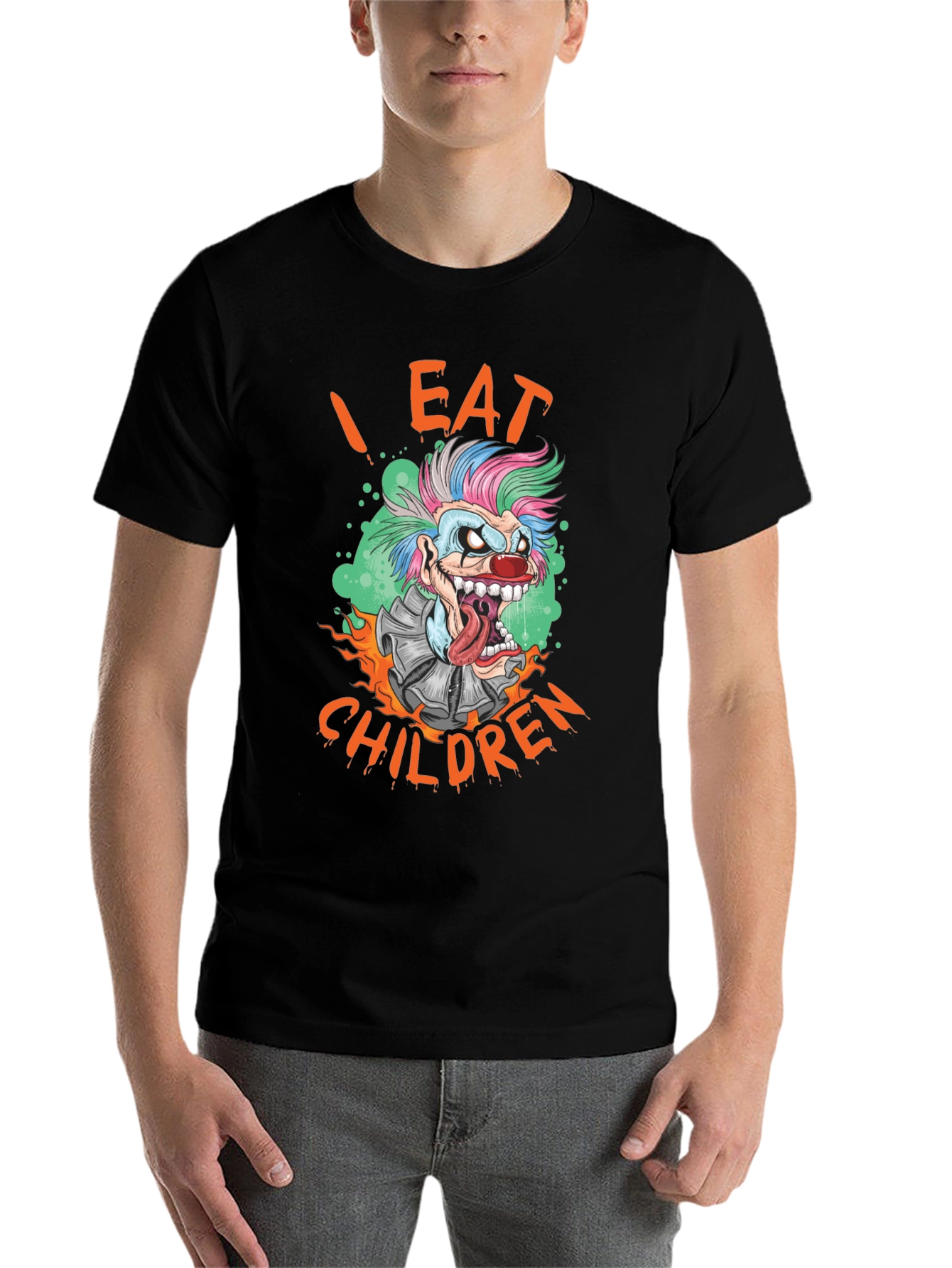 Black I Eat Children Clown Graphic T-Shirt view 7
