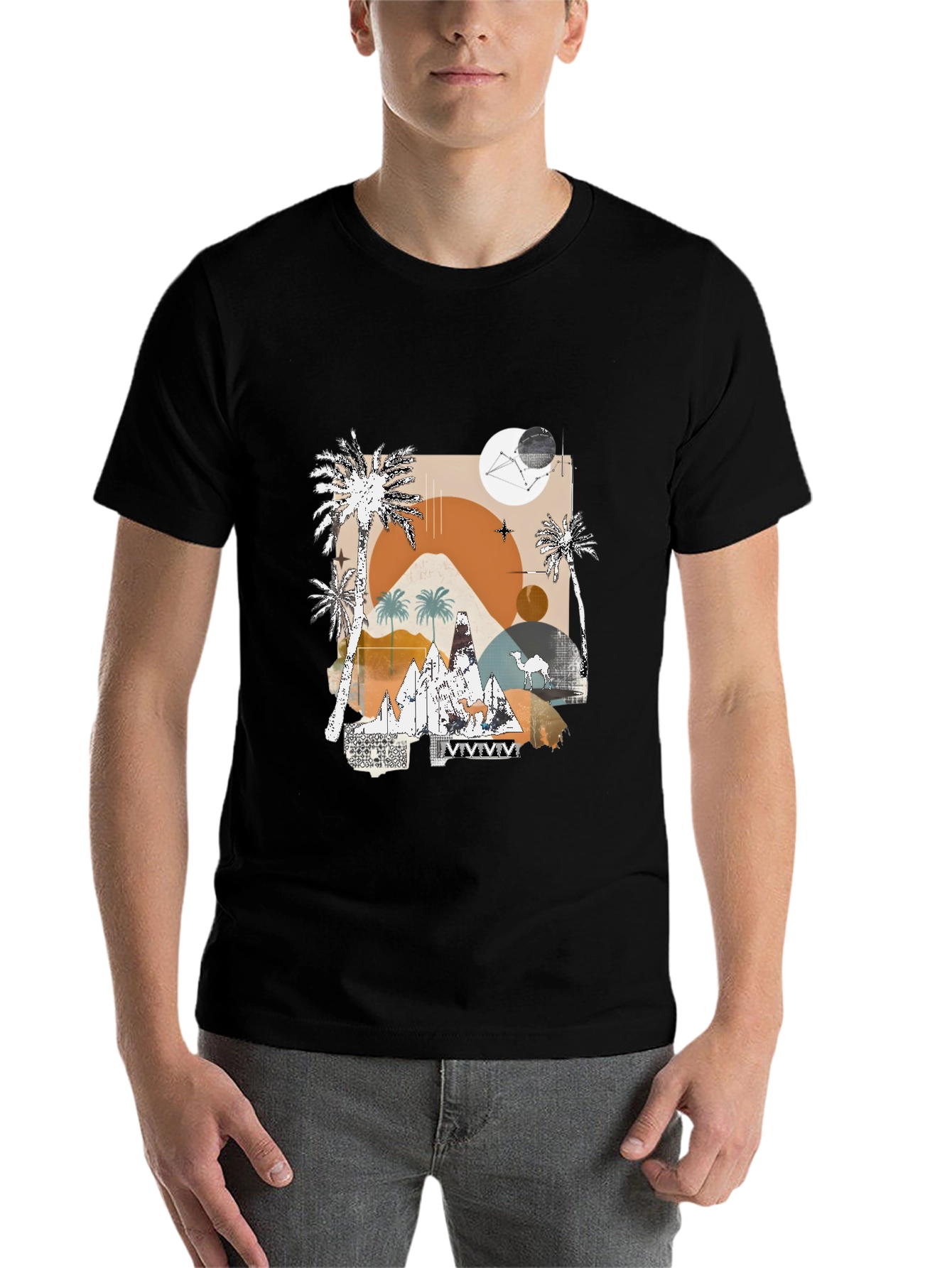 Black Desert Graphic Tee - Modern Abstract Design view 7