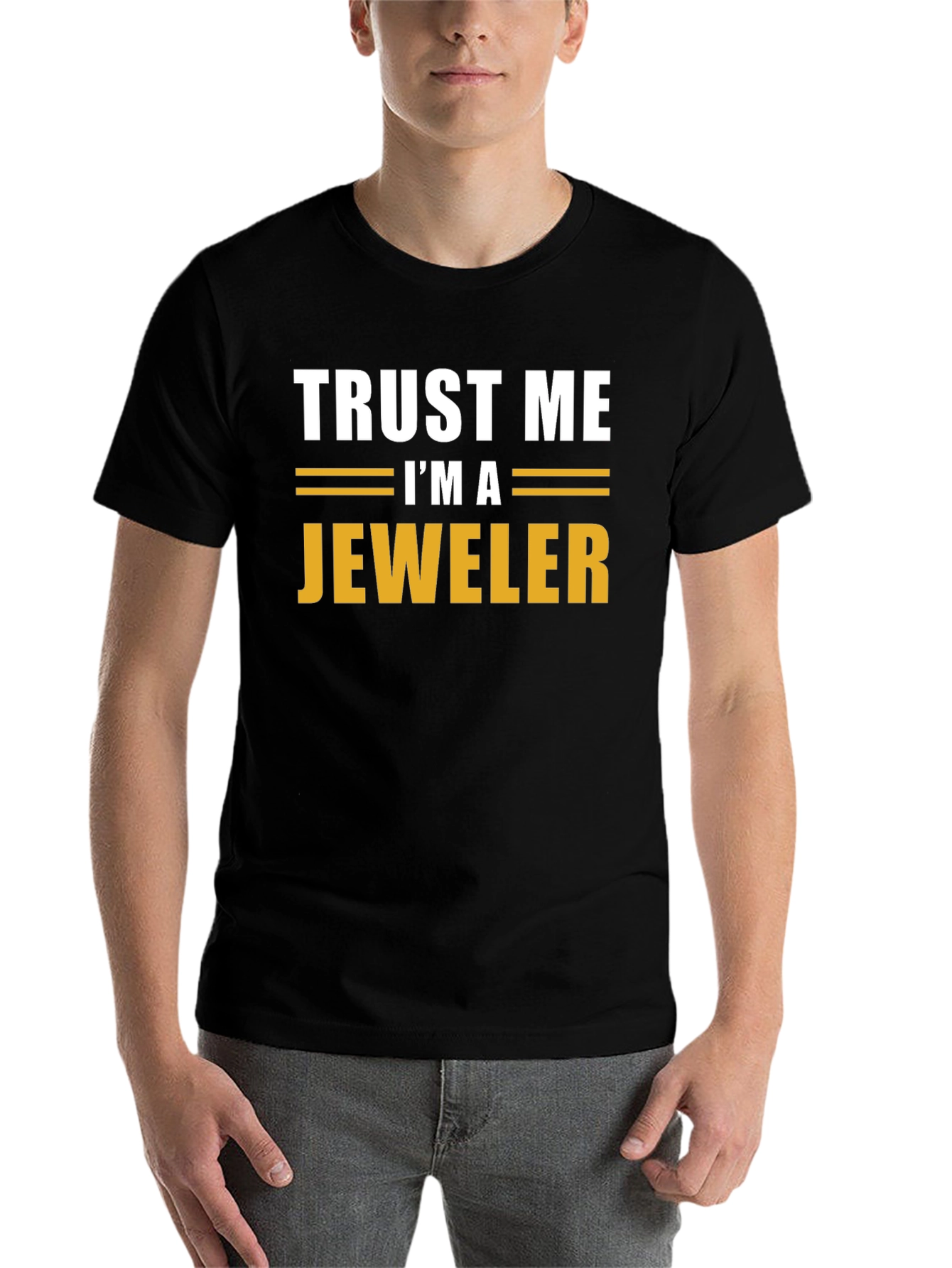Black Trust Me I'm A Jeweler T-Shirt view 7