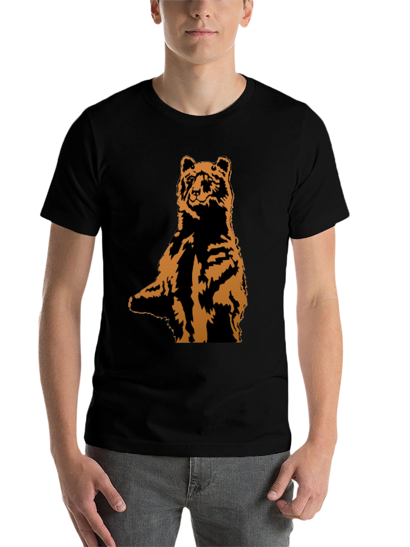 Black Cool Bear Graphic Tee - Black Short Sleeve T-Shirt view 7