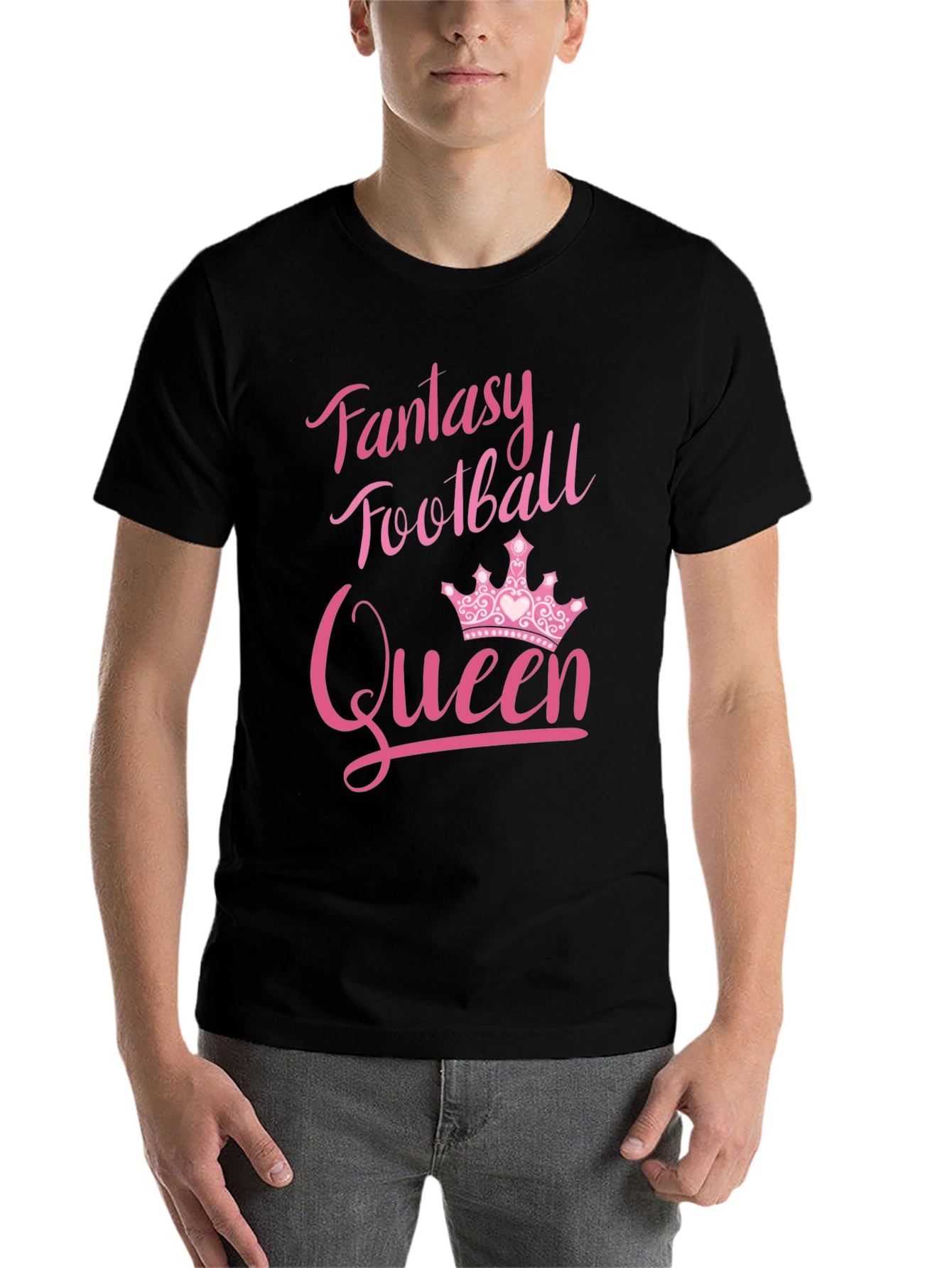 Black Fantasy Football Queen T-Shirt view 7
