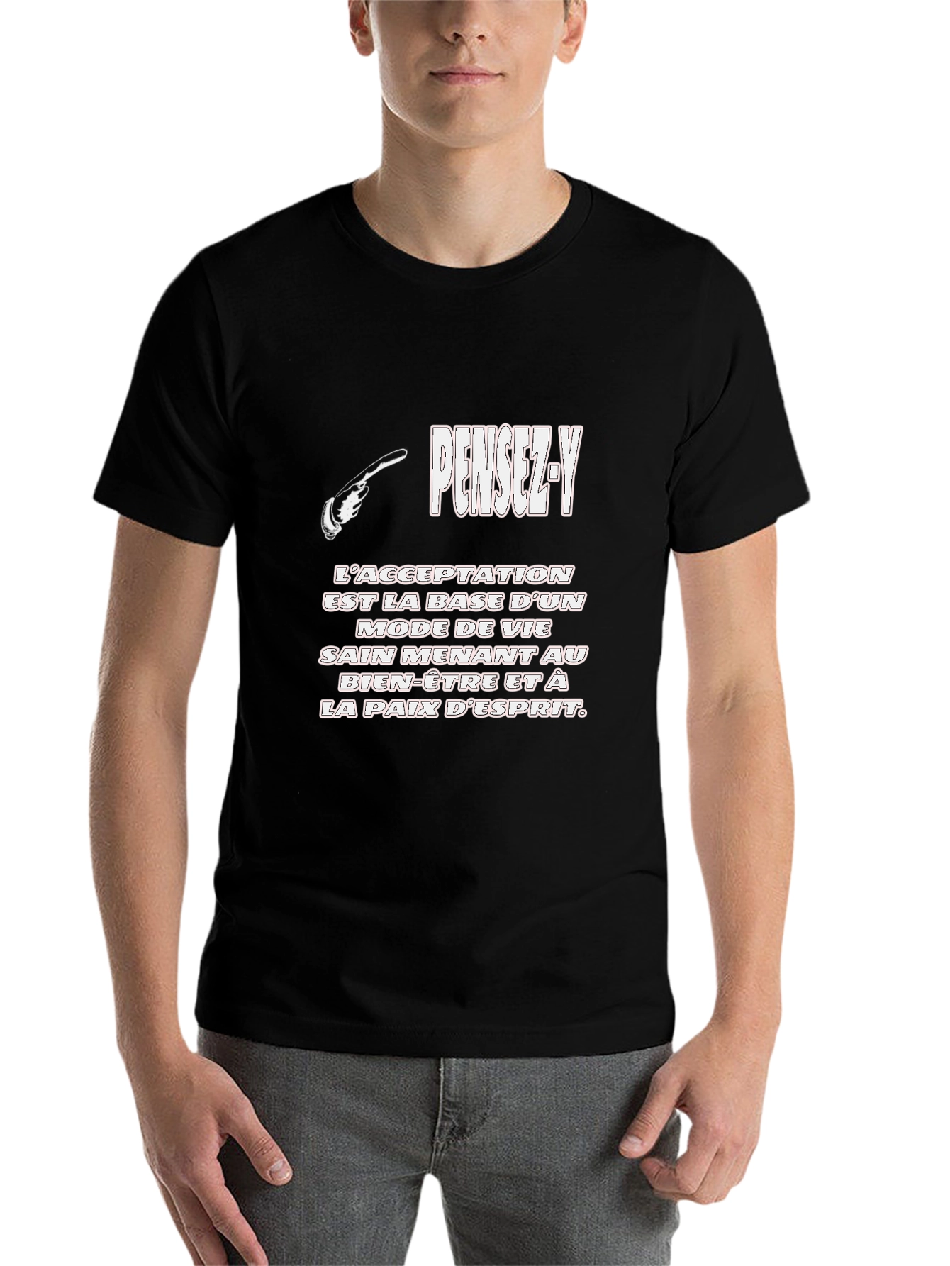 Black Pensez-Y Graphic Tee - Acceptance & Peace of Mind view 7