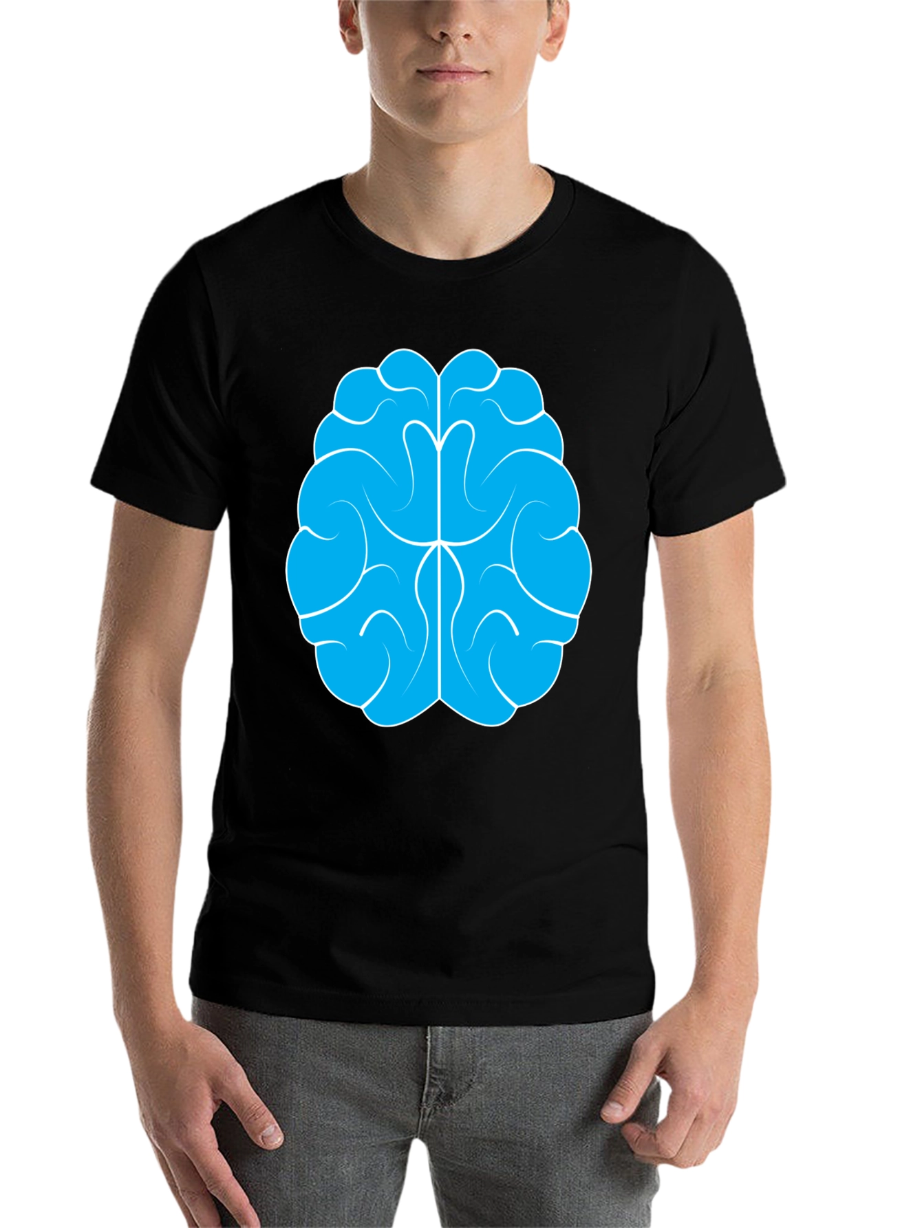 Black Brain Graphic Tee - Black Cotton Blend view 7