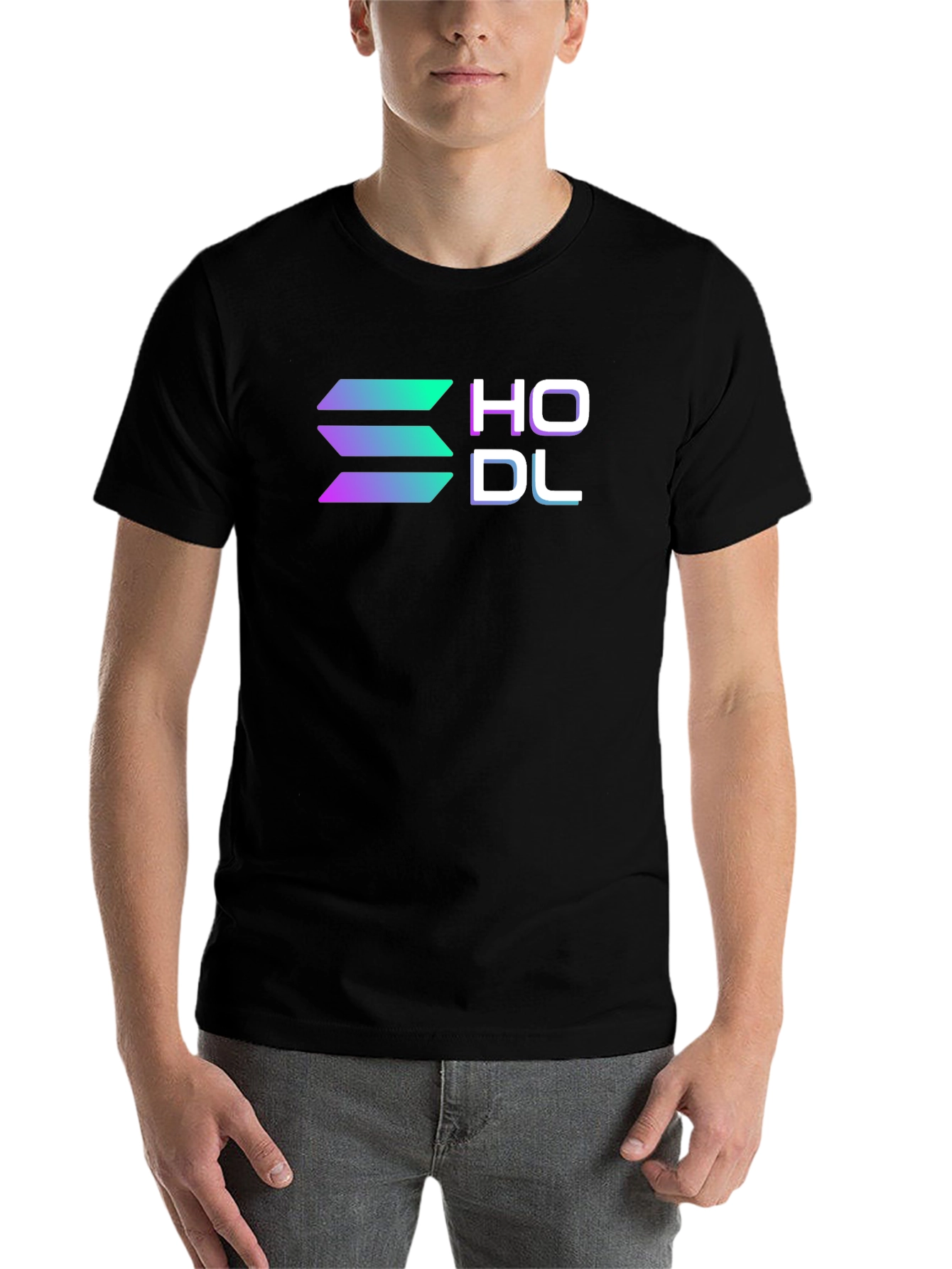 Black HODL Solana Crypto Black T-Shirt view 7