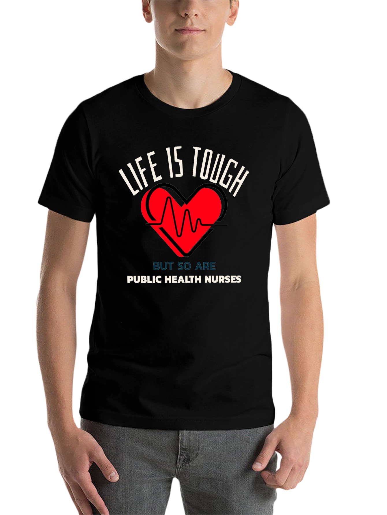 Black Public Health Nurses T-Shirt, Life is Tough view 7