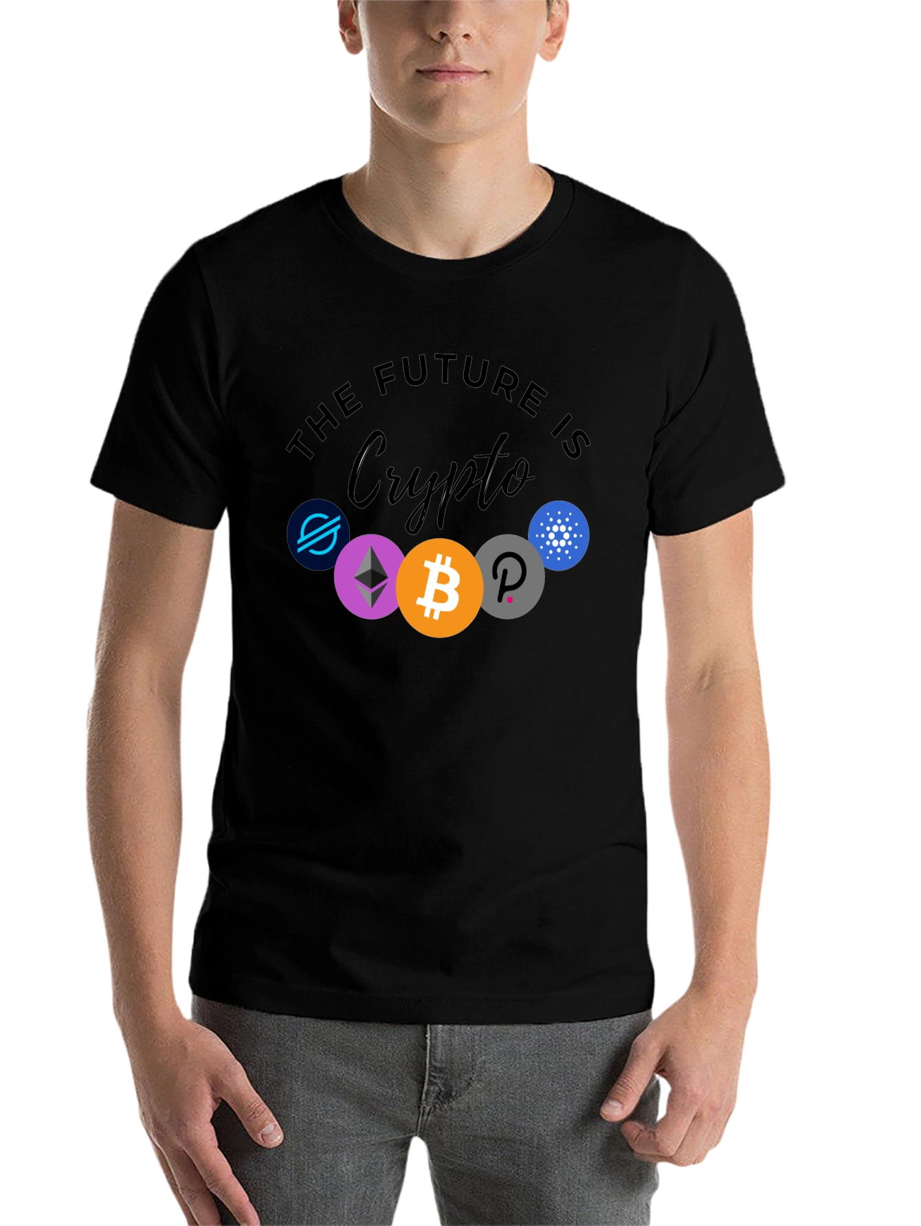 Black The Future is Crypto Black Graphic Tee view 7