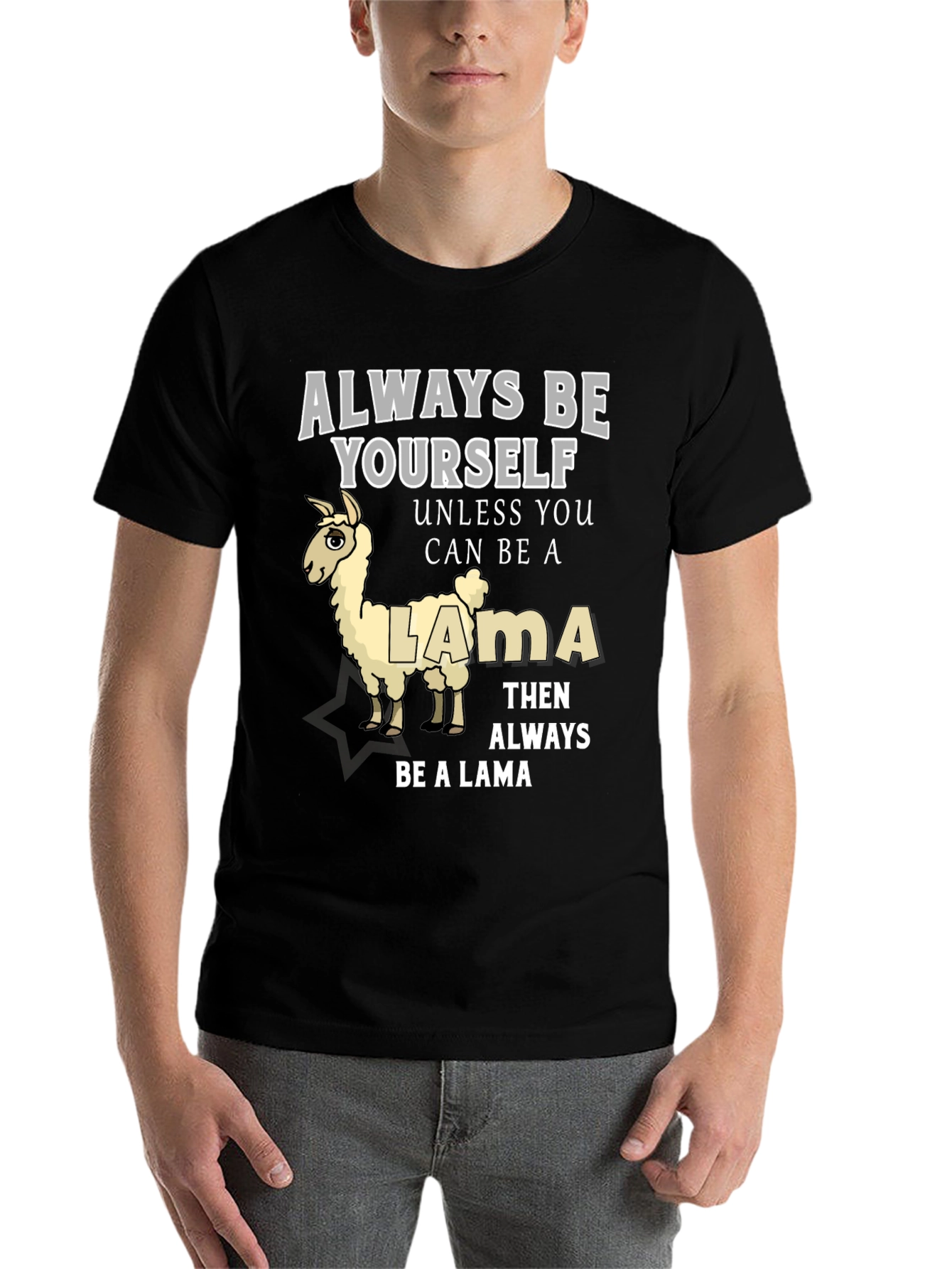 Black Always Be Yourself Unless You Can Be A Llama T-Shirt view 7