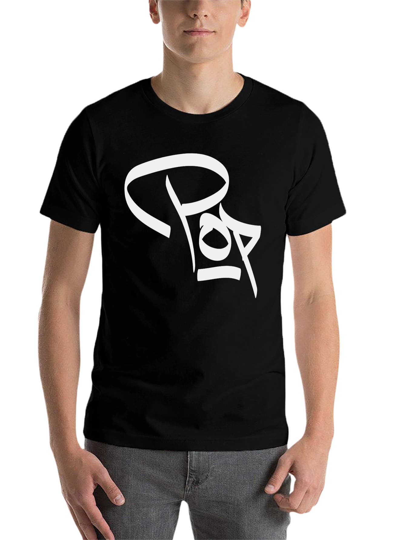 Black Pop Graphic Print Black T-Shirt view 7