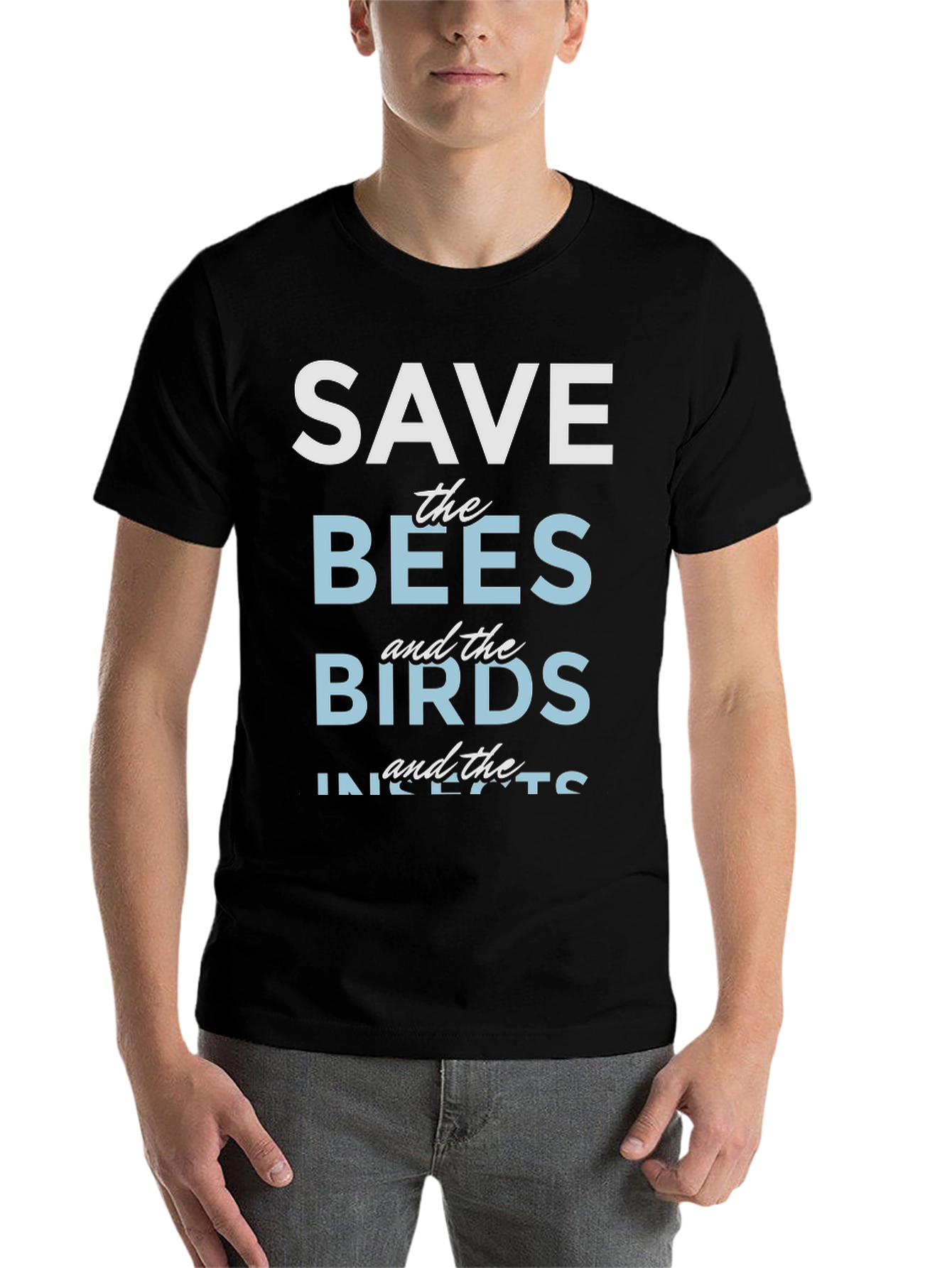 Black Save the Bees, Birds, and Insects T-Shirt view 7