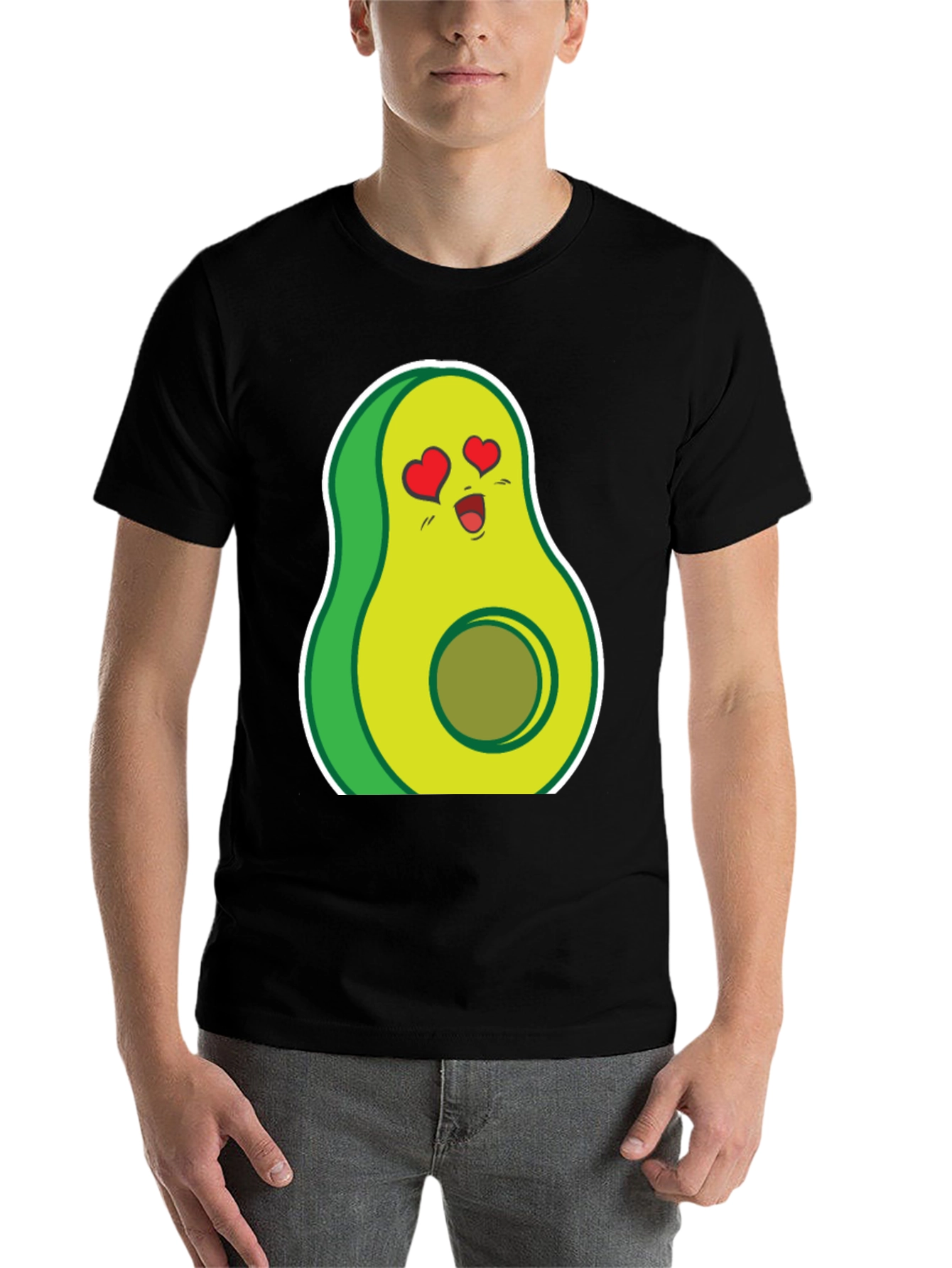 Black Avocado Love T-Shirt - Funny Food Tee view 7