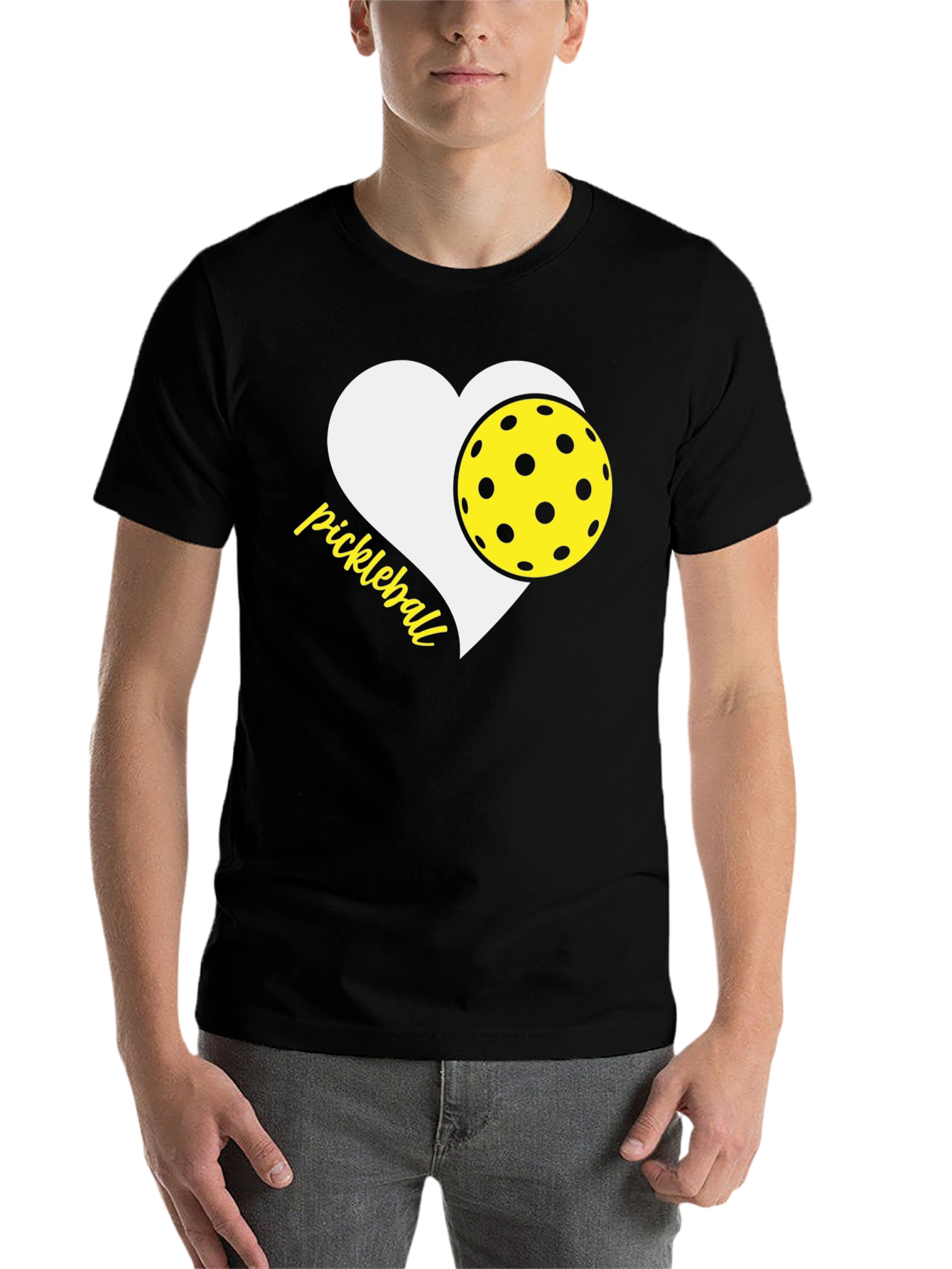 Black Pickleball Heart T-Shirt - Love the Game! view 7